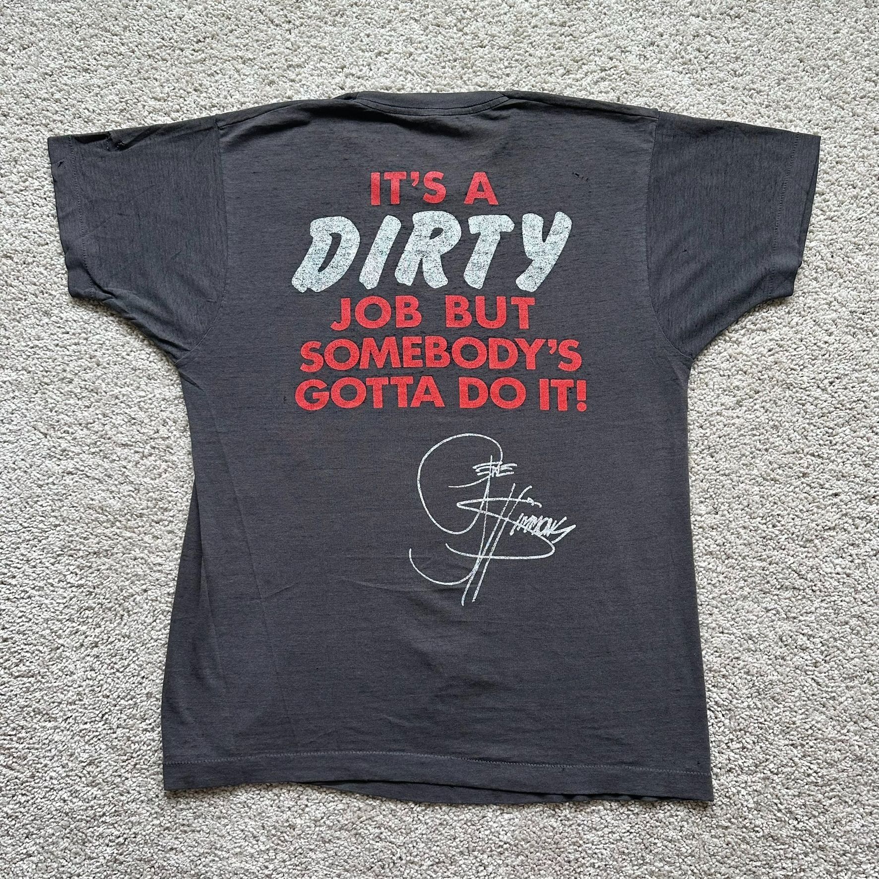 KISS Vintage 80s KISS Dirty Job T-Shirt Gene Simmons Single Stitc Size US L / EU 52-54 / 3 - 6 Thumbnail