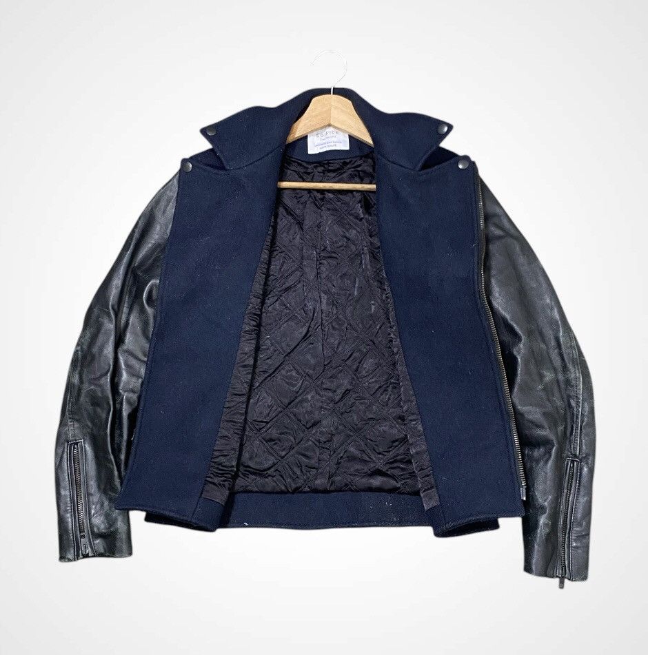 Designer × Edifice Japan A12 Edifice Double Colar Wool Sleeve Leather Jacket Size US S / EU 44-46 / 1 - 4 Thumbnail