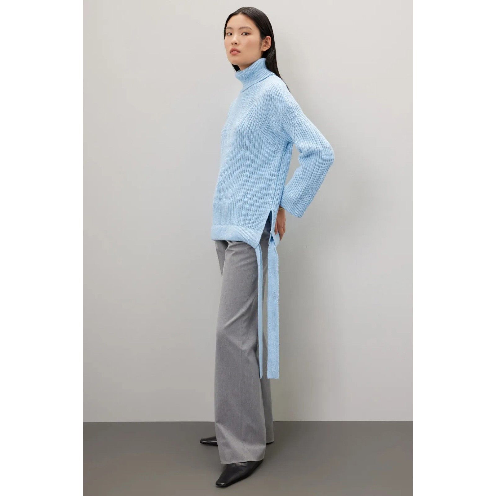 Other Jason Wu Blue Turtleneck Sweater XS Tunic Ribbed Pastel Desi Size XS / US 0-2 / IT 36-38 - 2 Thumbnail