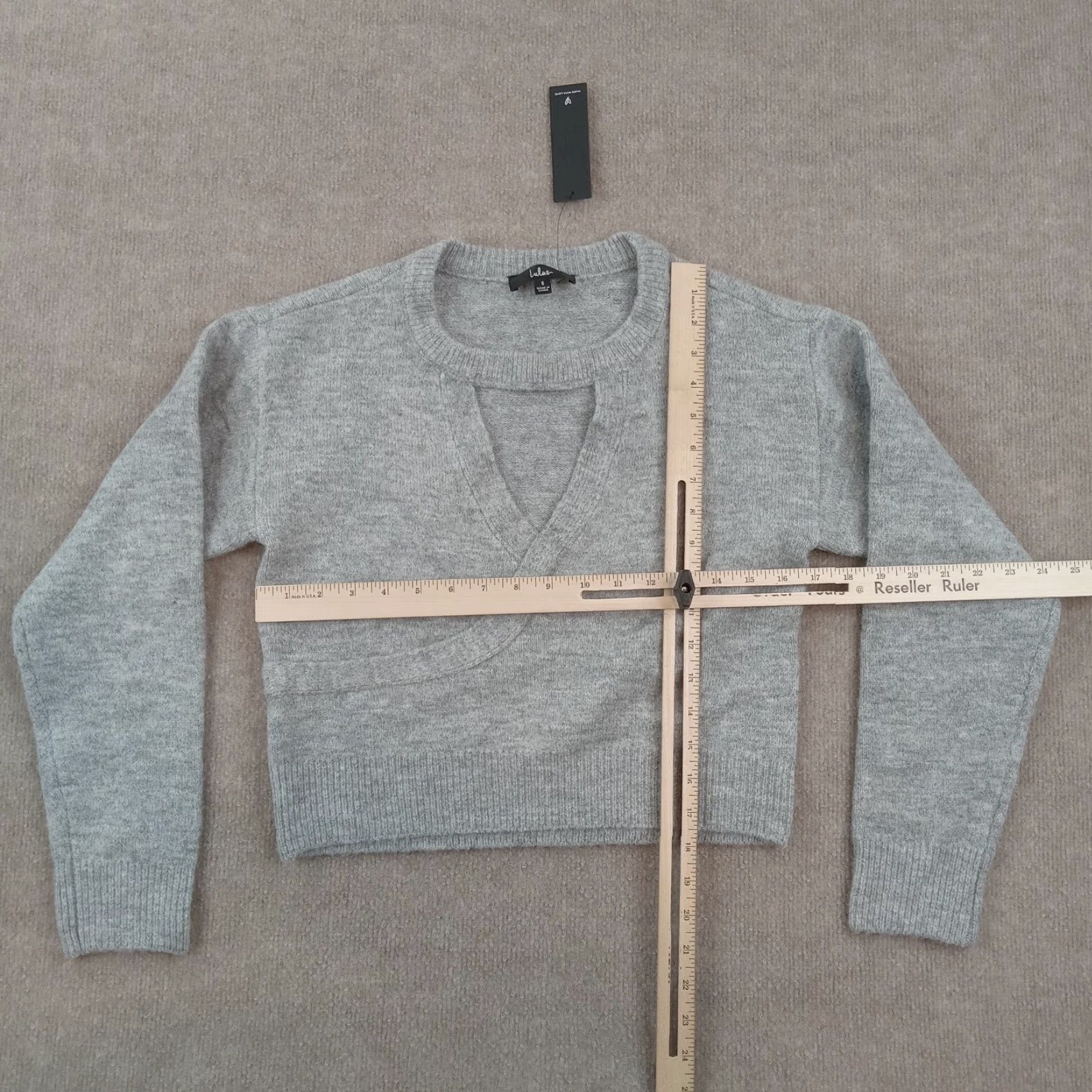 Lulus Lulus Gray Pullover Sweater Womens Small Long Sleeve Cutout Stretch Size S / US 4 / IT 40 - 2 Thumbnail