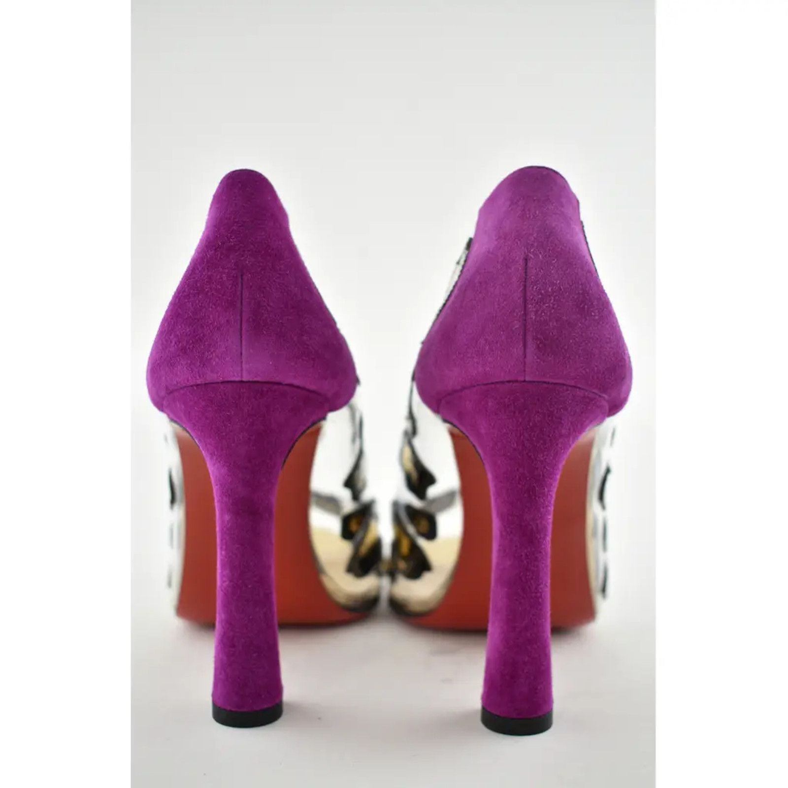 Christian Louboutin Christian Louboutin Parsefal 100 Black Gold PVC Patent Size US 7.5 / IT 37.5 - 11 Thumbnail