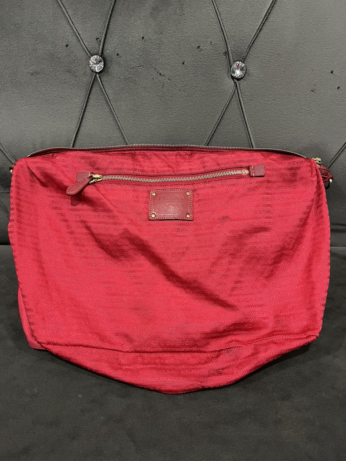 Prada Authentic Prada Tessuto Saffiano Rosso (Red) Nylon Tote Bag Size ONE SIZE - 14 Thumbnail
