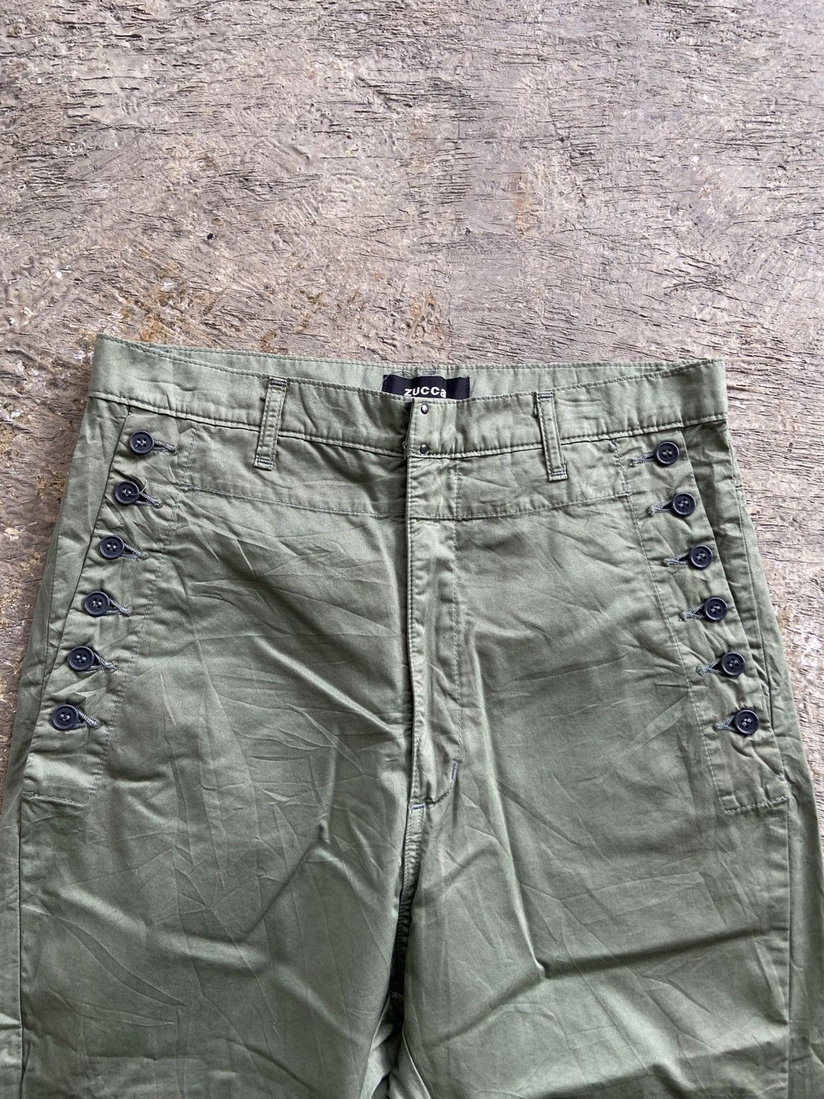 Issey Miyake 1990s Zucca by Issey Miyake - Button Pocket Military Pants Size US 30 / EU 46 - 3 Thumbnail