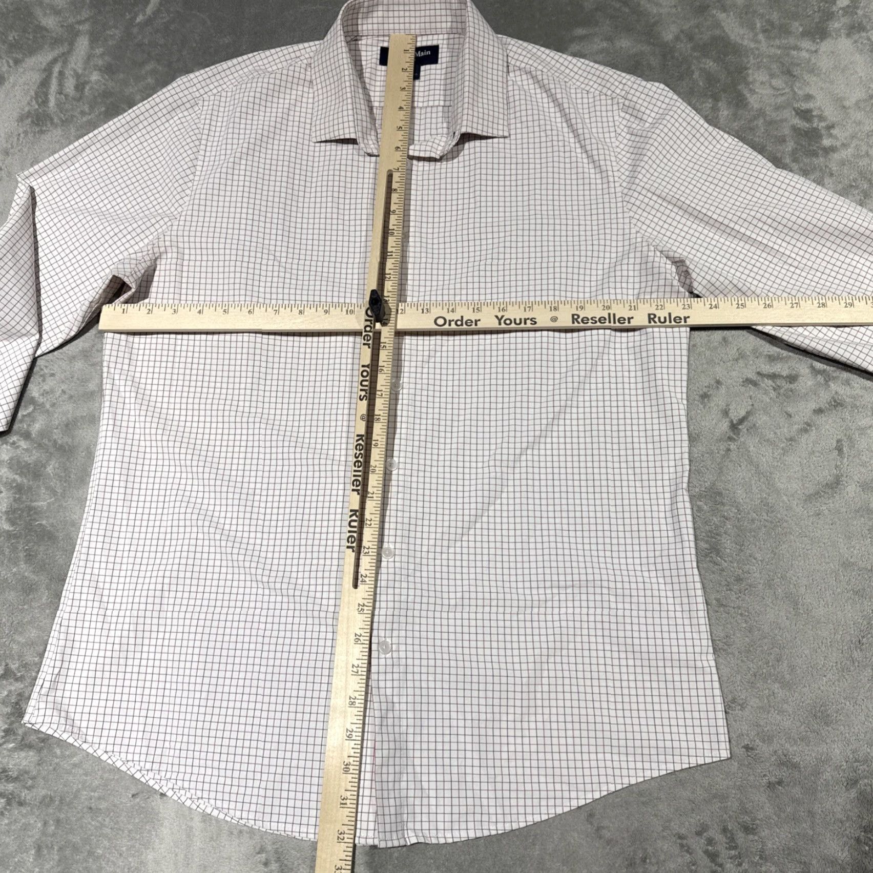 Mizzen+Main Mizzen+Main Shirt Mens XL White Grid Check Leeward Performance Athletic Trim Fit Button-Up Long Sleeve Collared Size US XL / EU 56 / 4 - 4 Thumbnail