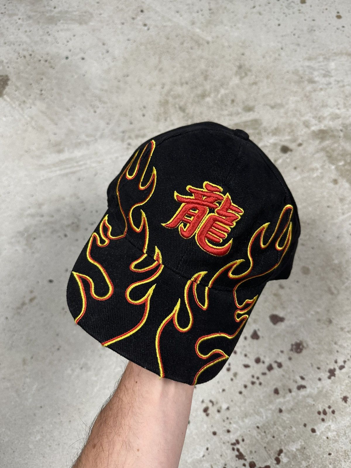 Japanese Brand Vintage Y2K Japanese Flame Red Black Racing Hat Cap Hot Fire Size ONE SIZE - 2 Thumbnail