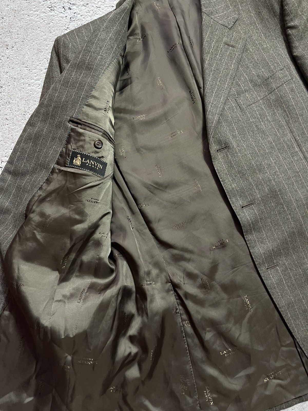 Lanvin × Vintage Vintage Lanvin Classique Brown Wool Blazer Coats Jacket Size US L / EU 52-54 / 3 - 6 Thumbnail