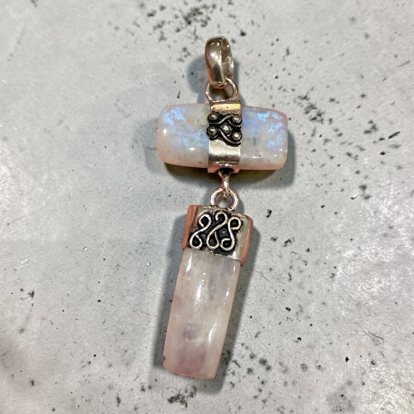 Other Long Drop Rainbow Moonstone 925 Silver Plated Pendant 2.5" Size ONE SIZE - 3 Thumbnail