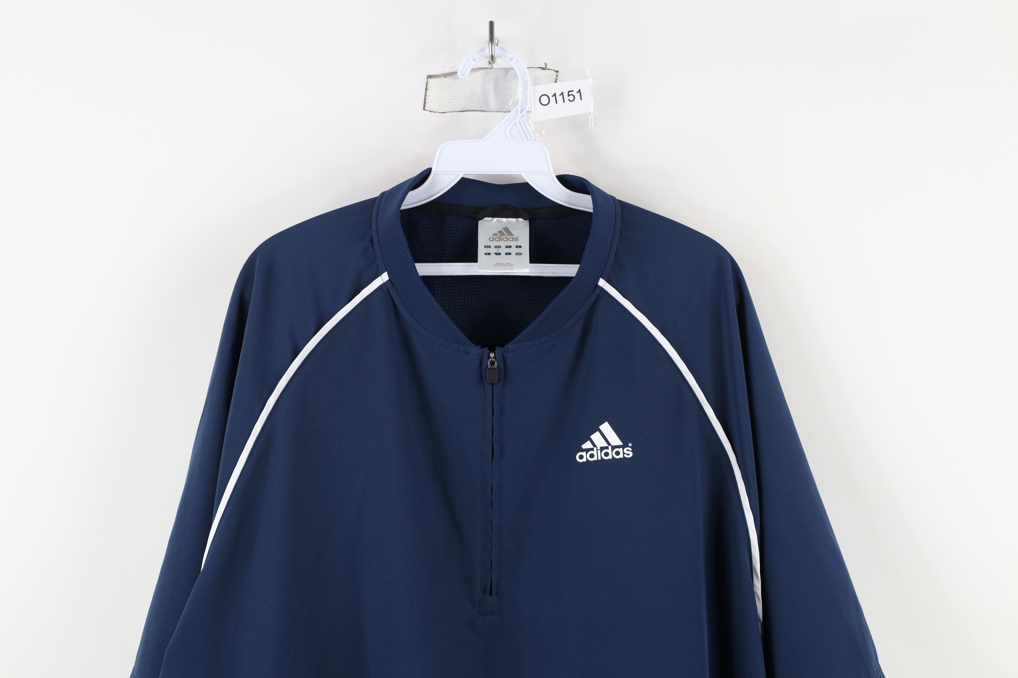 Adidas × Vintage Vintage Adidas Short Sleeve Half Zip Pullover Jacket Blue Size US XL / EU 56 / 4 - 2 Thumbnail