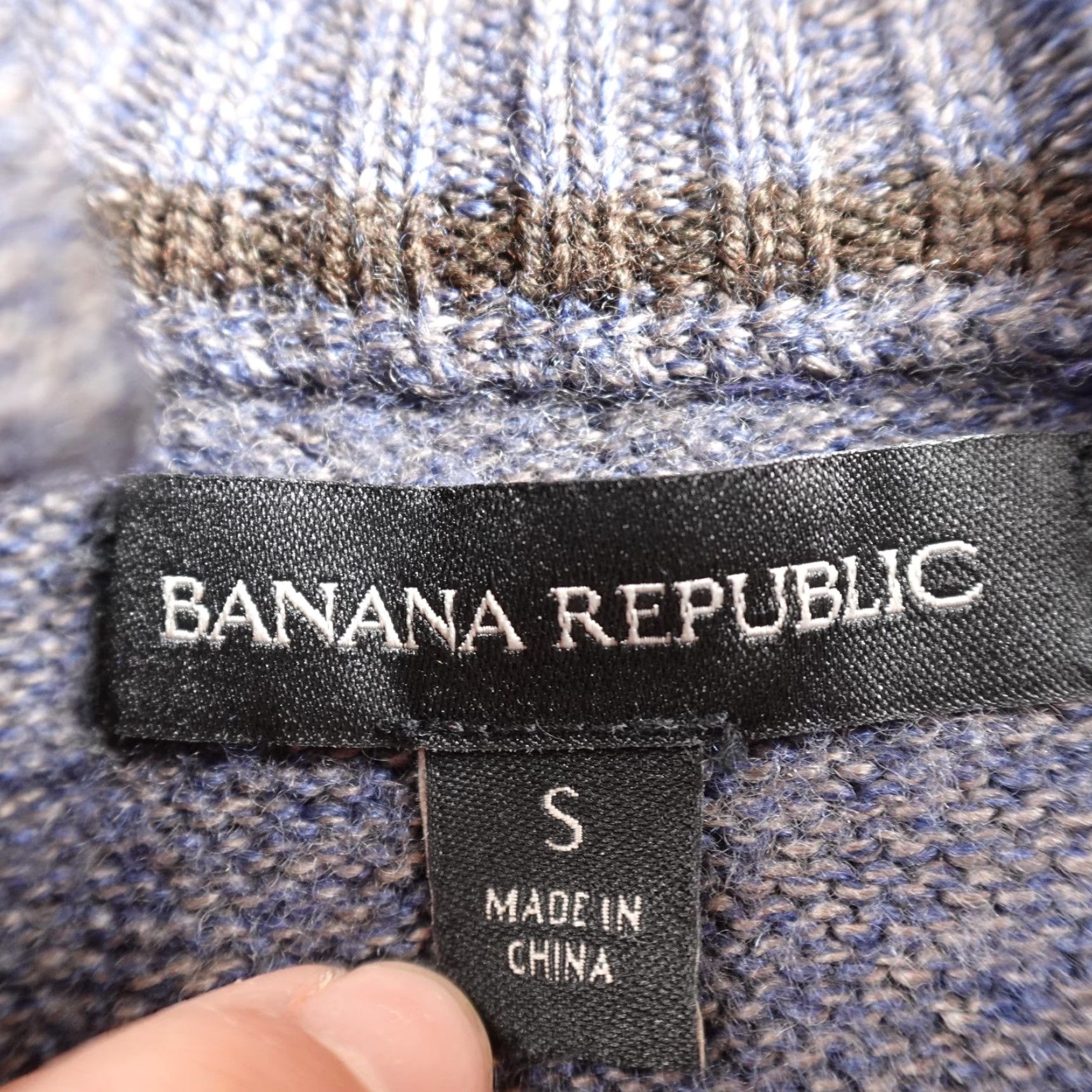 Banana Republic Banana Republic Sweater Mens S Blue Gray Merino Wool Mock Neck Henley Pullover Shirt Size US S / EU 44-46 / 1 - 6 Thumbnail