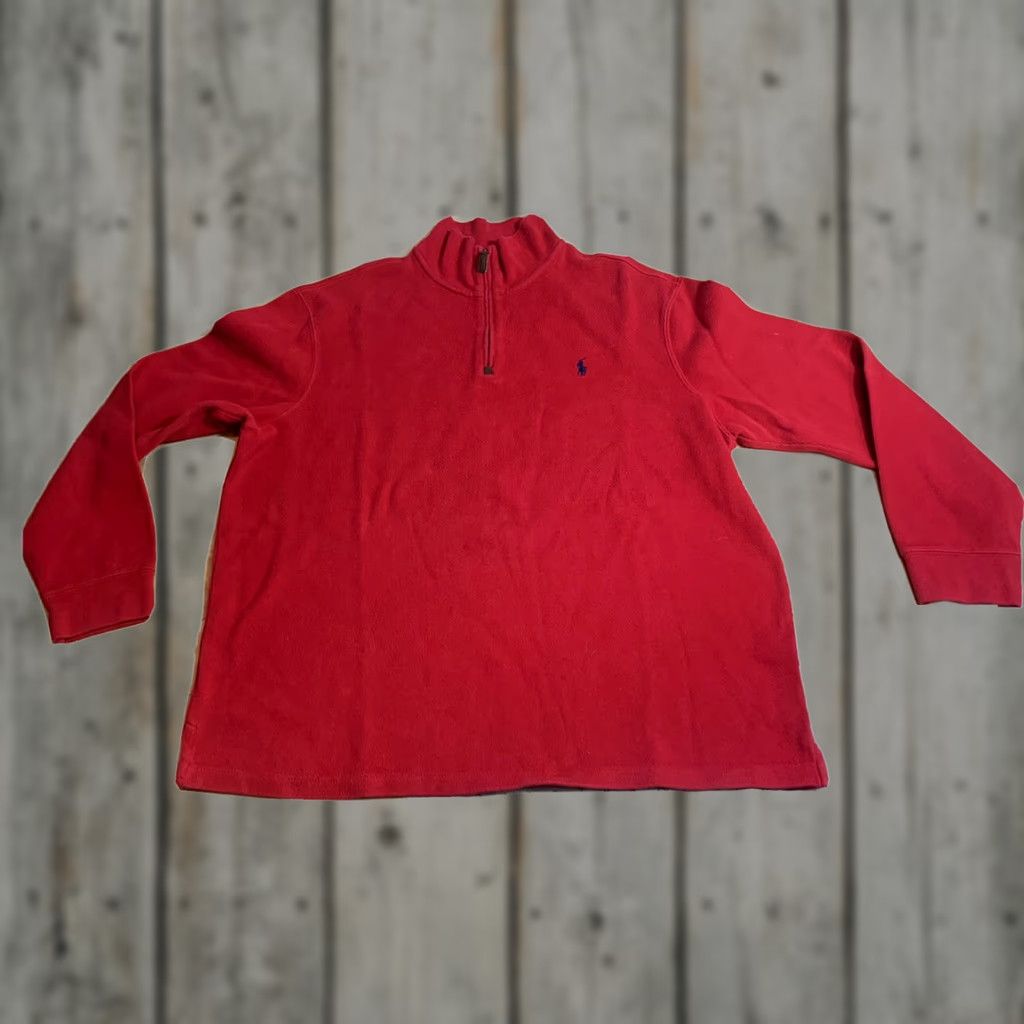 Polo Ralph Lauren Polo Ralph Lauren Mens Red 1/4 Zip Pullover Sweater XL Size US XL / EU 56 / 4 - 1 Thumbnail