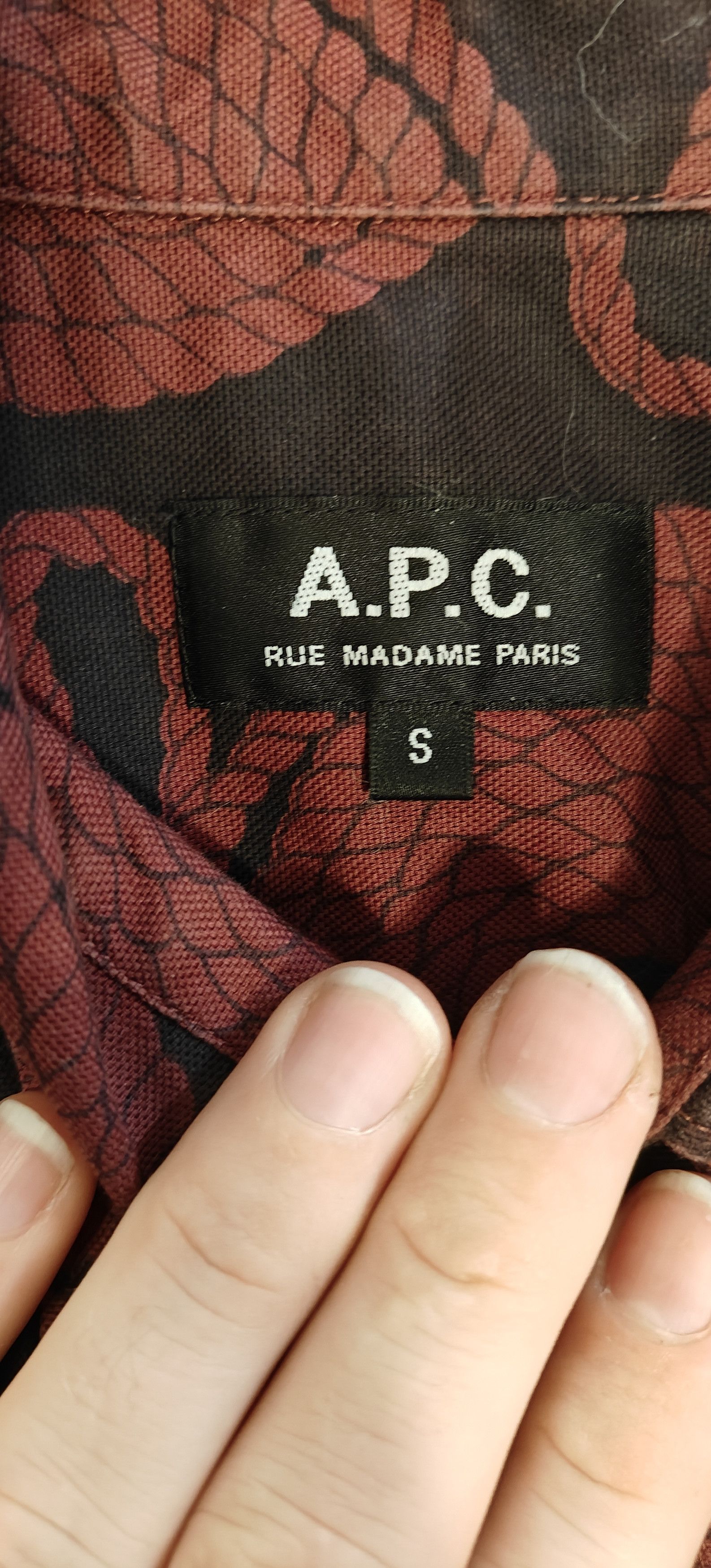 A.P.C. APC Red and Black Rope Spiral Button Down Size US S / EU 44-46 / 1 - 4 Thumbnail