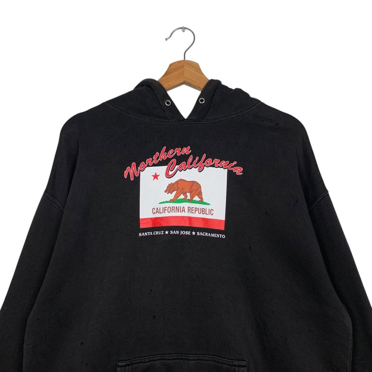 Vintage NOTHERN CALIFORNIA Bear Graphics Pullover Hoodies #1764-C78 Size US M / EU 48-50 / 2 - 2 Thumbnail