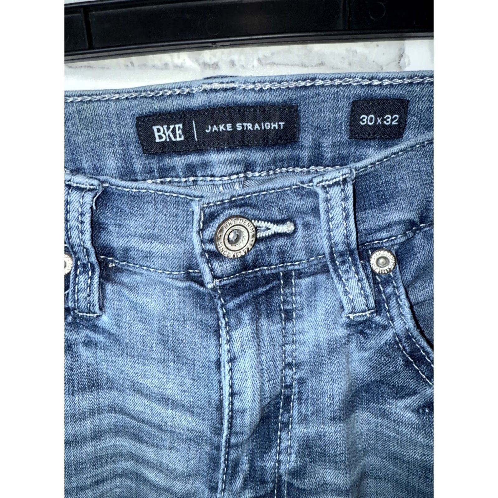 BKE BKE Jake Straight Jeans Mens 30 x 32 Blue Size US 30 / EU 46 - 3 Thumbnail