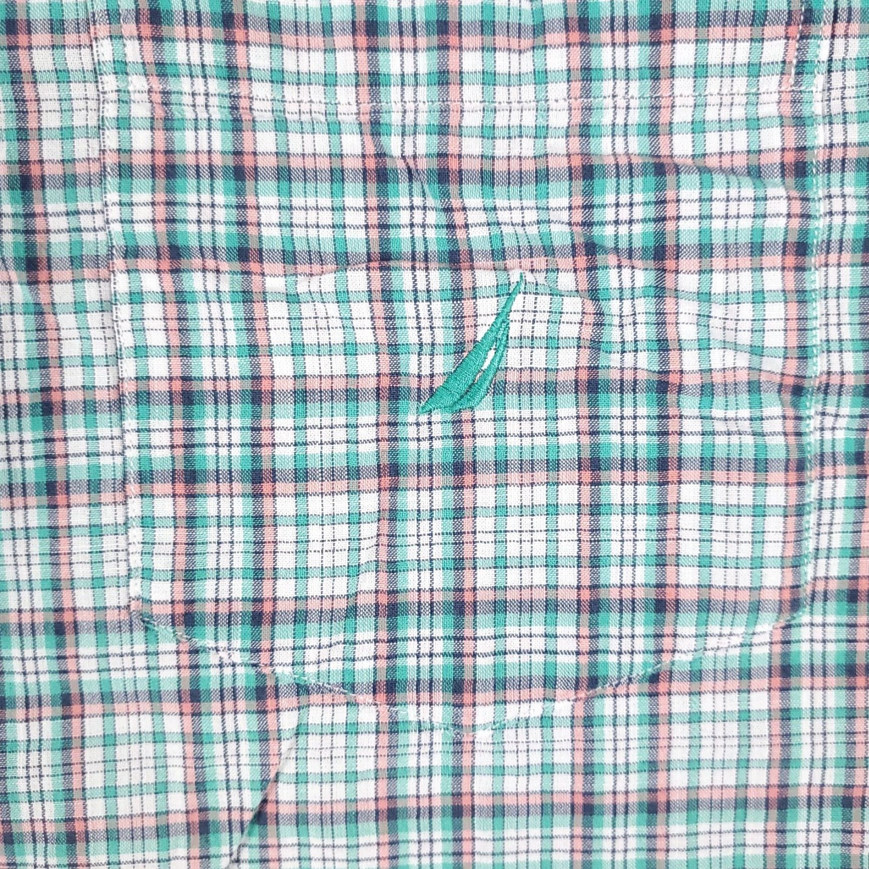 Nautica Nautica Shirt Mens XL Green Plaid Button-Up Short Sleeve Casual Classic Shirt - White Cotton, Regular Fit, Button-Down Collar, Nautica Brand, Adults Size US XL / EU 56 / 4 - 2 Thumbnail