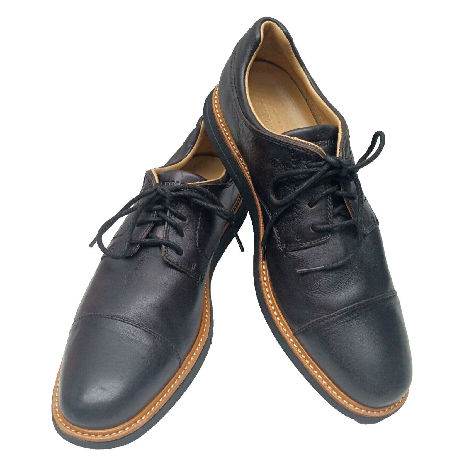 Sebago Sebago Men Black Smyth Leather Oxford Shoes 11M [B130267] Size US 11 / EU 44 - 2 Thumbnail