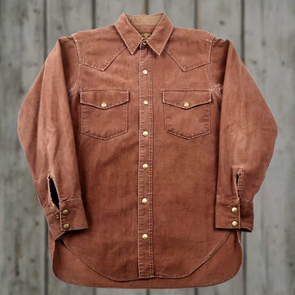 Eddie Bauer Vintage Eddie Bauer Moleskin Long Sleeve Button-Up Shirt Mens M Brown Cotton Western 80s 70s Retro USA Classic Pockets Size US M / EU 48-50 / 2 - 1 Thumbnail