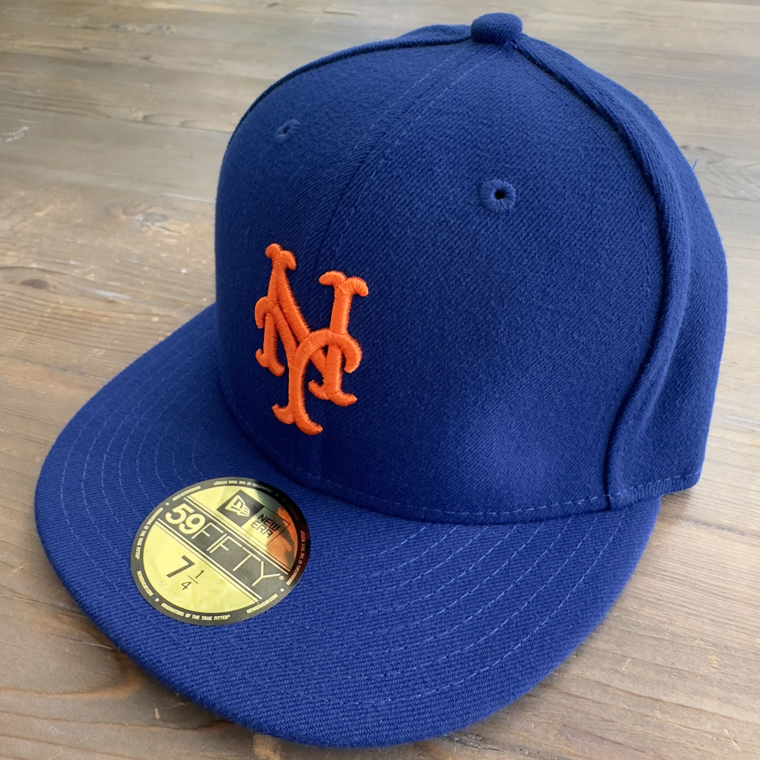 New Era Blue Button New York Mets New Era 59Fifty Fitted Hat 7 1/4 Size ONE SIZE - 2 Thumbnail