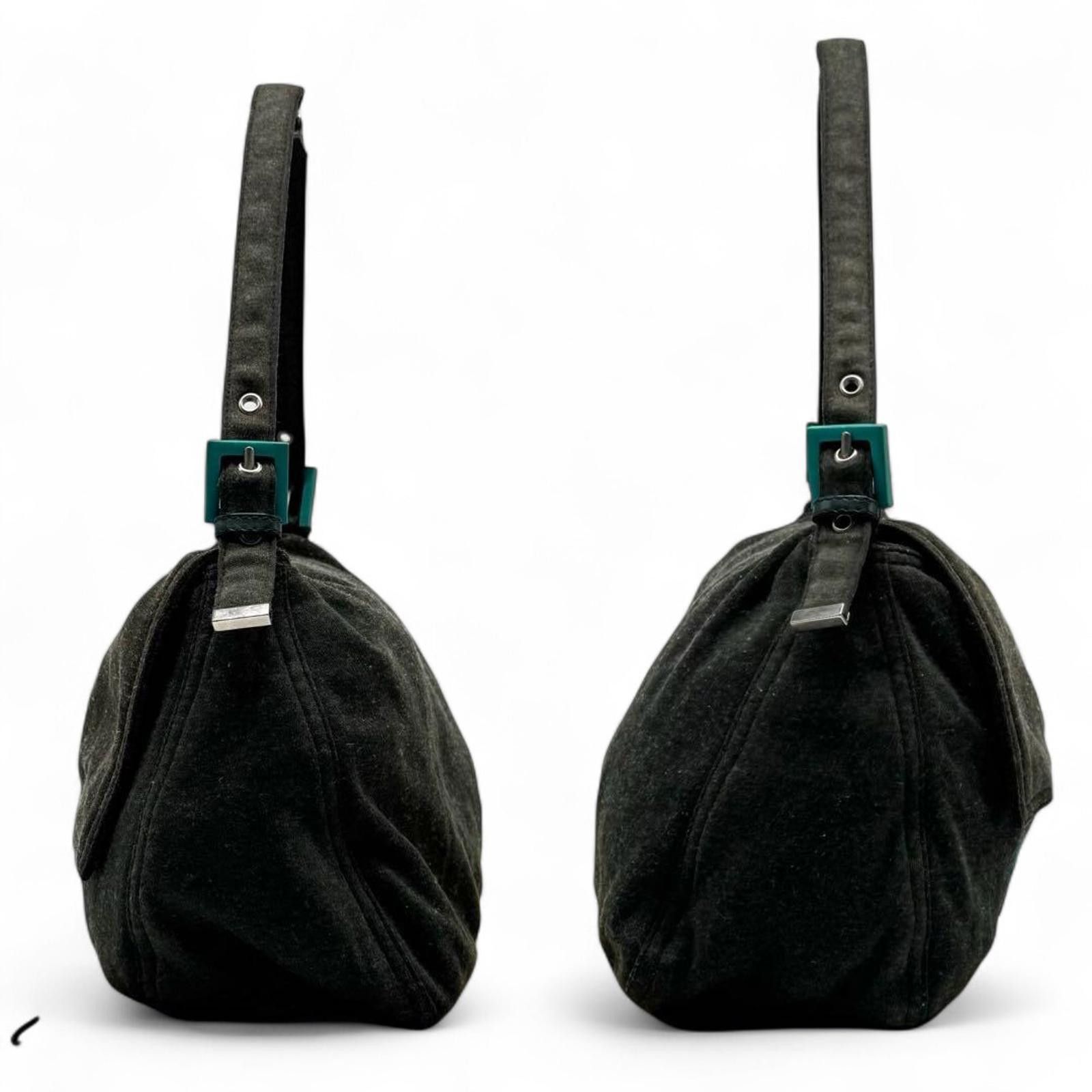 Fendi Fendi - Green Fabric Baguette Bag Turquoise Buckle Size ONE SIZE - 3 Thumbnail