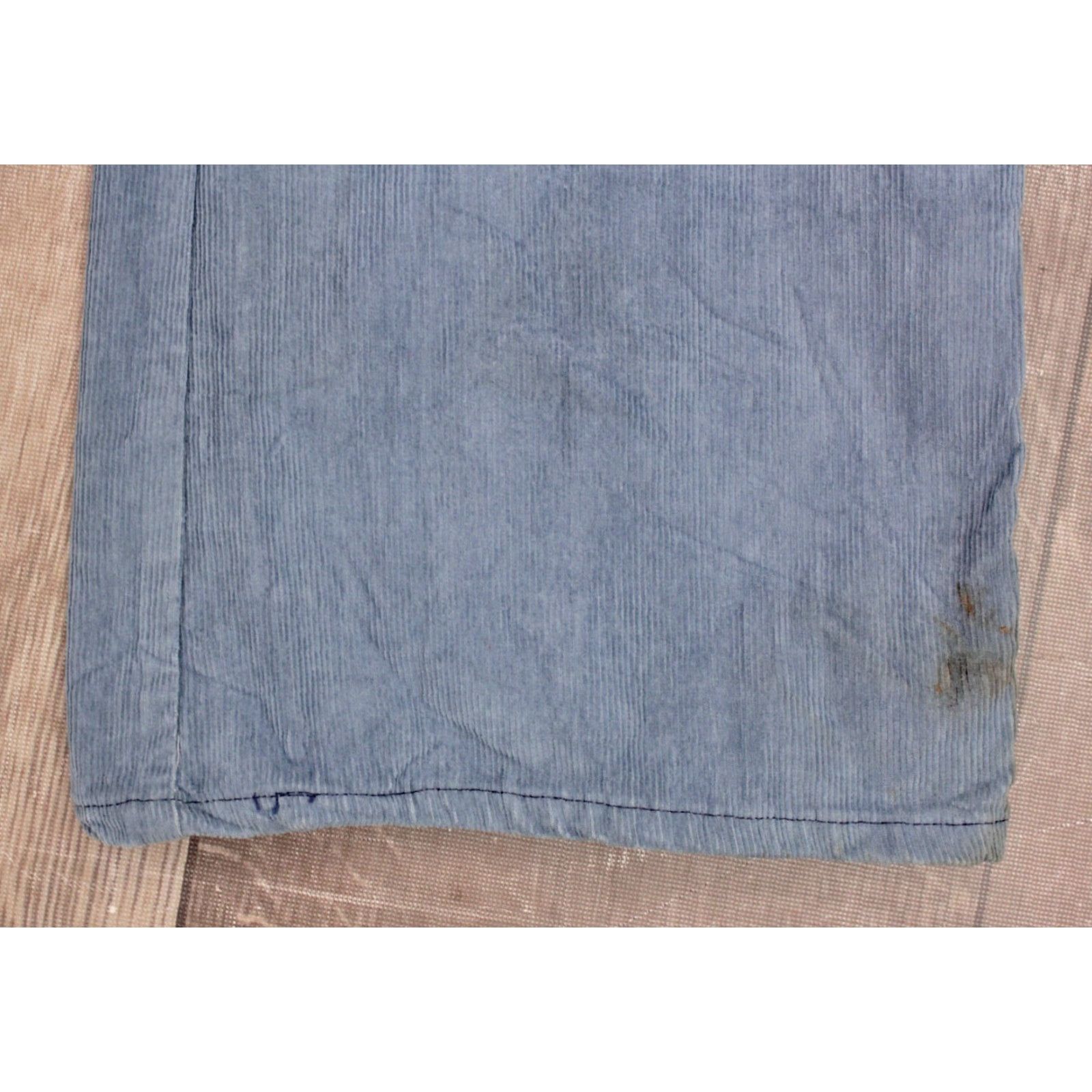 Vintage Montgomery Ward Men's VTG 1970s Light Blue Bell Bottom Corduroy Pants 30x31 70s Bellbottoms Jeans Trousers Size US 30 / EU 46 - 6 Thumbnail