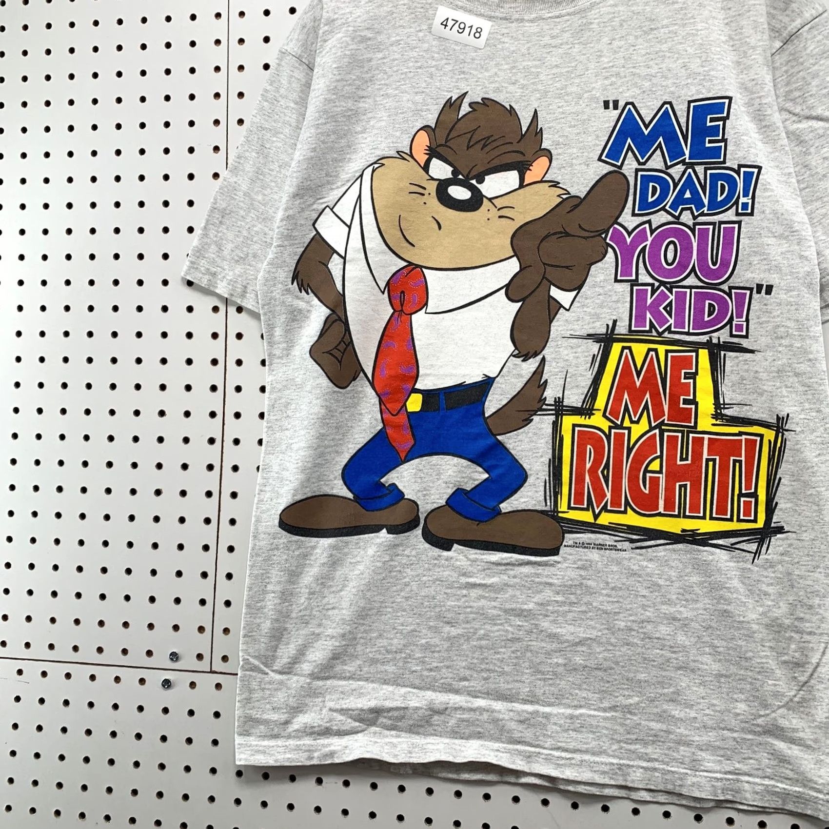 Vintage VINTAGE Looney Tunes TAZ Dad Funny T Shirt Mens M Gray 90s 1990s Single Stitch USA Mens Shirt Size US M / EU 48-50 / 2 - 5 Thumbnail