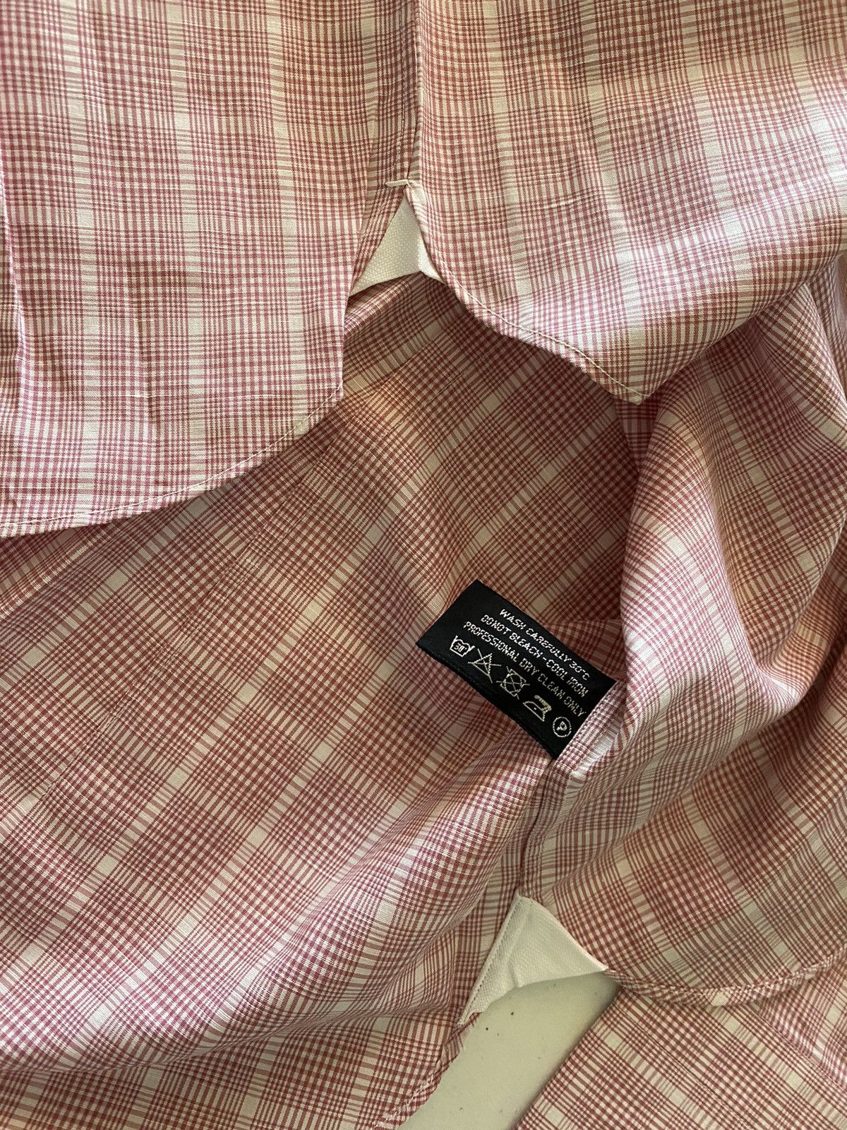 Tom Ford Tom Ford light pink glen check shirt 17 43e Size US L / EU 52-54 / 3 - 9 Thumbnail
