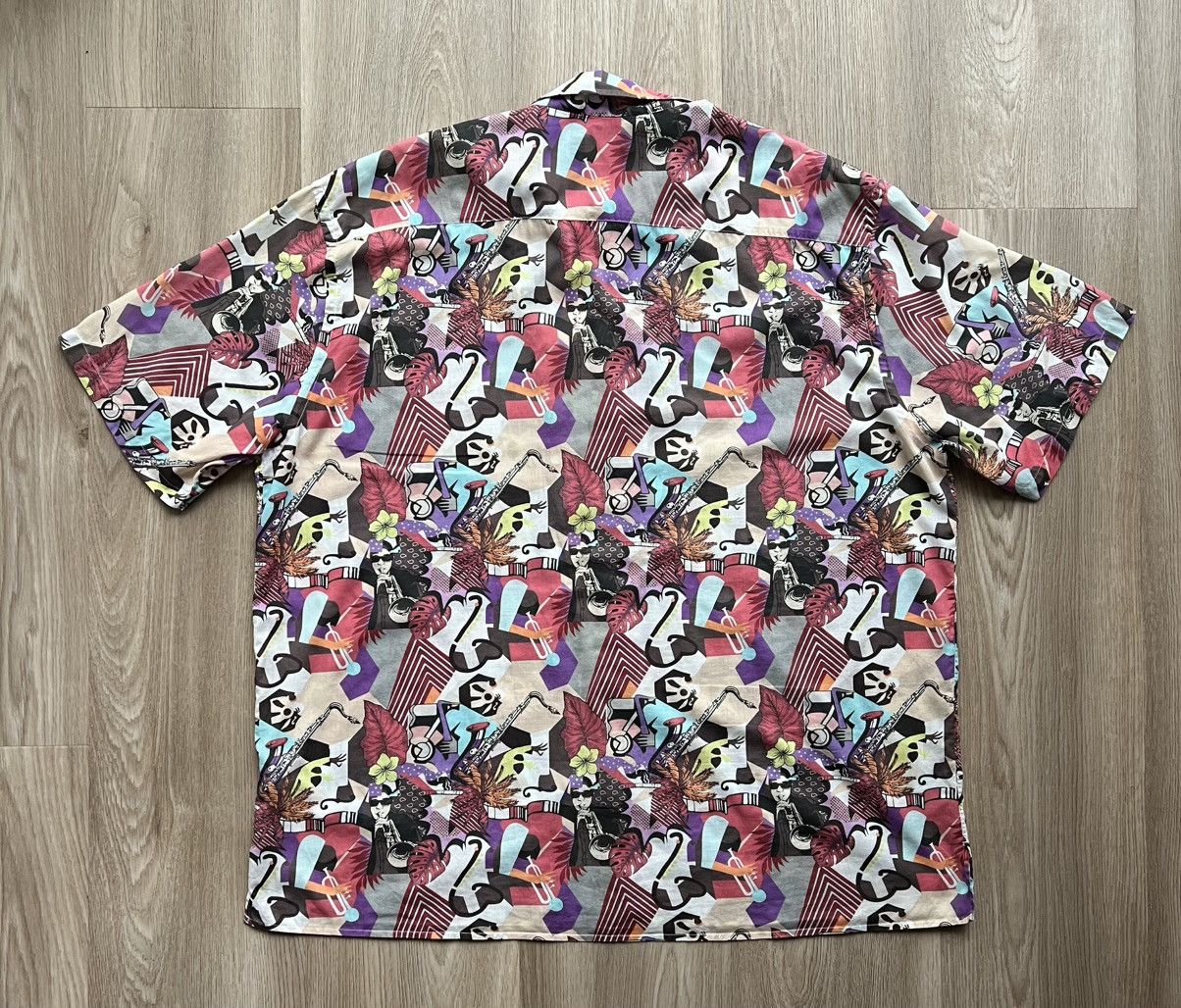 Eton × Vintage Vintage Eton Jazz Band Print Button Up Shirt Short Sleeve Size US XXL / EU 58 / 5 - 11 Thumbnail