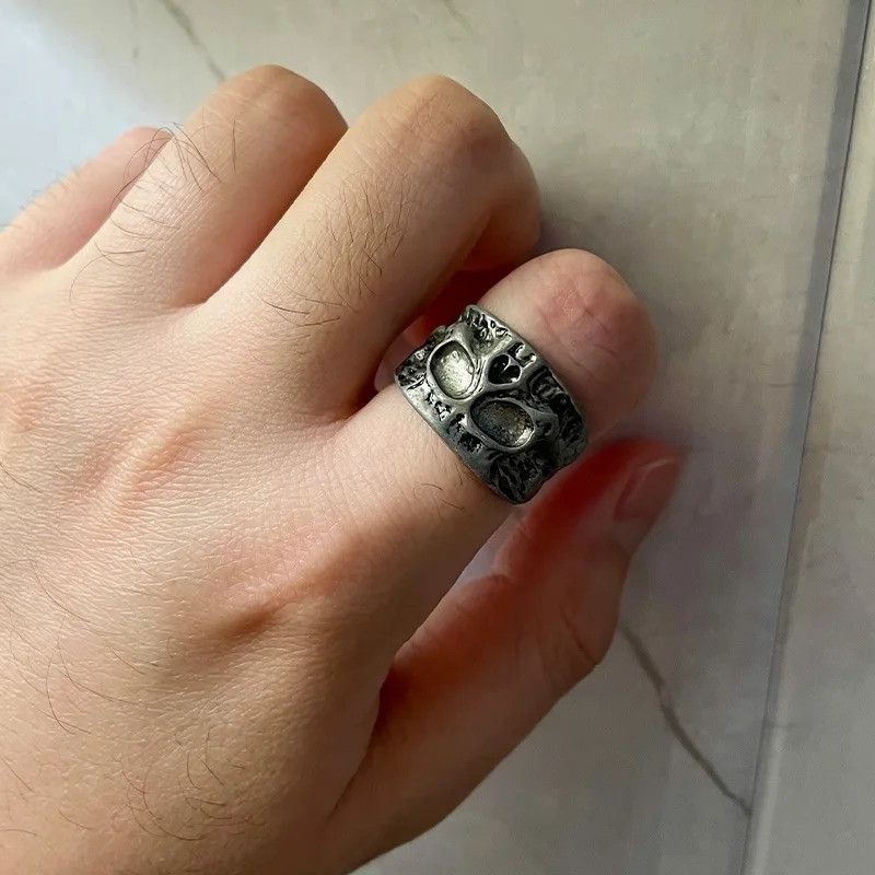 Other Retro Half Face Skull Ring Size ONE SIZE - 2 Thumbnail