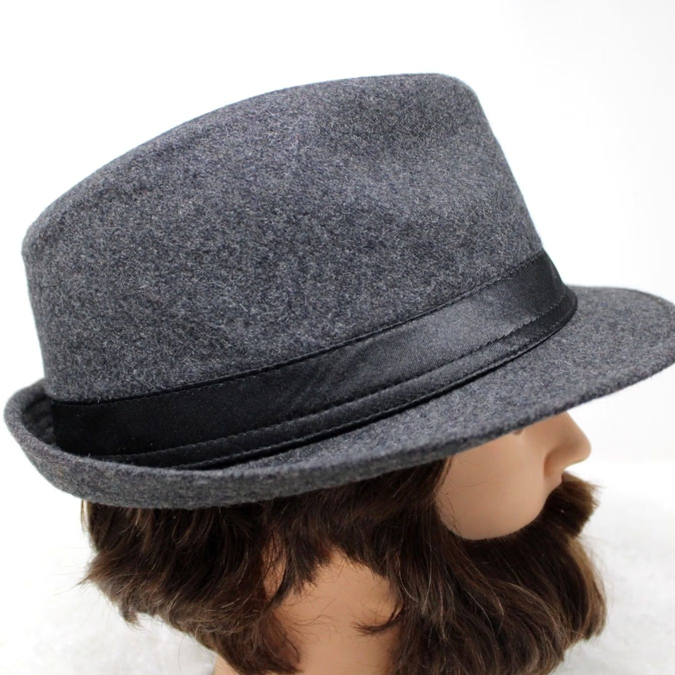 Vintage Henschel Fedora Hat Mens Large Gray Viscose/Wool Blend Cap Size ONE SIZE - 4 Thumbnail