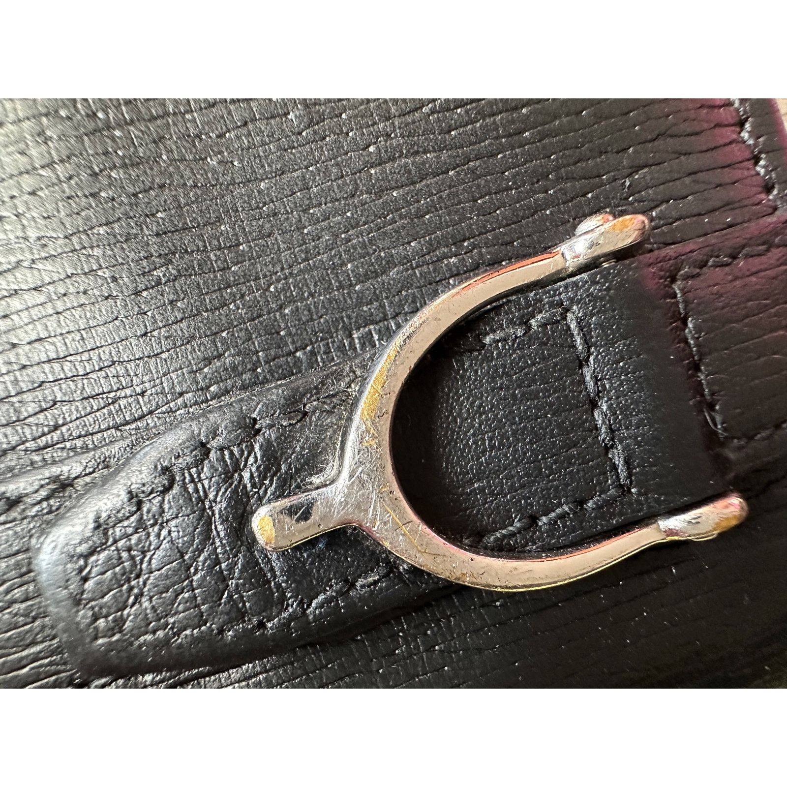 Gucci Gucci Black Long Bifold Wallet with Silver Belt Buckle Size ONE SIZE - 16 Thumbnail