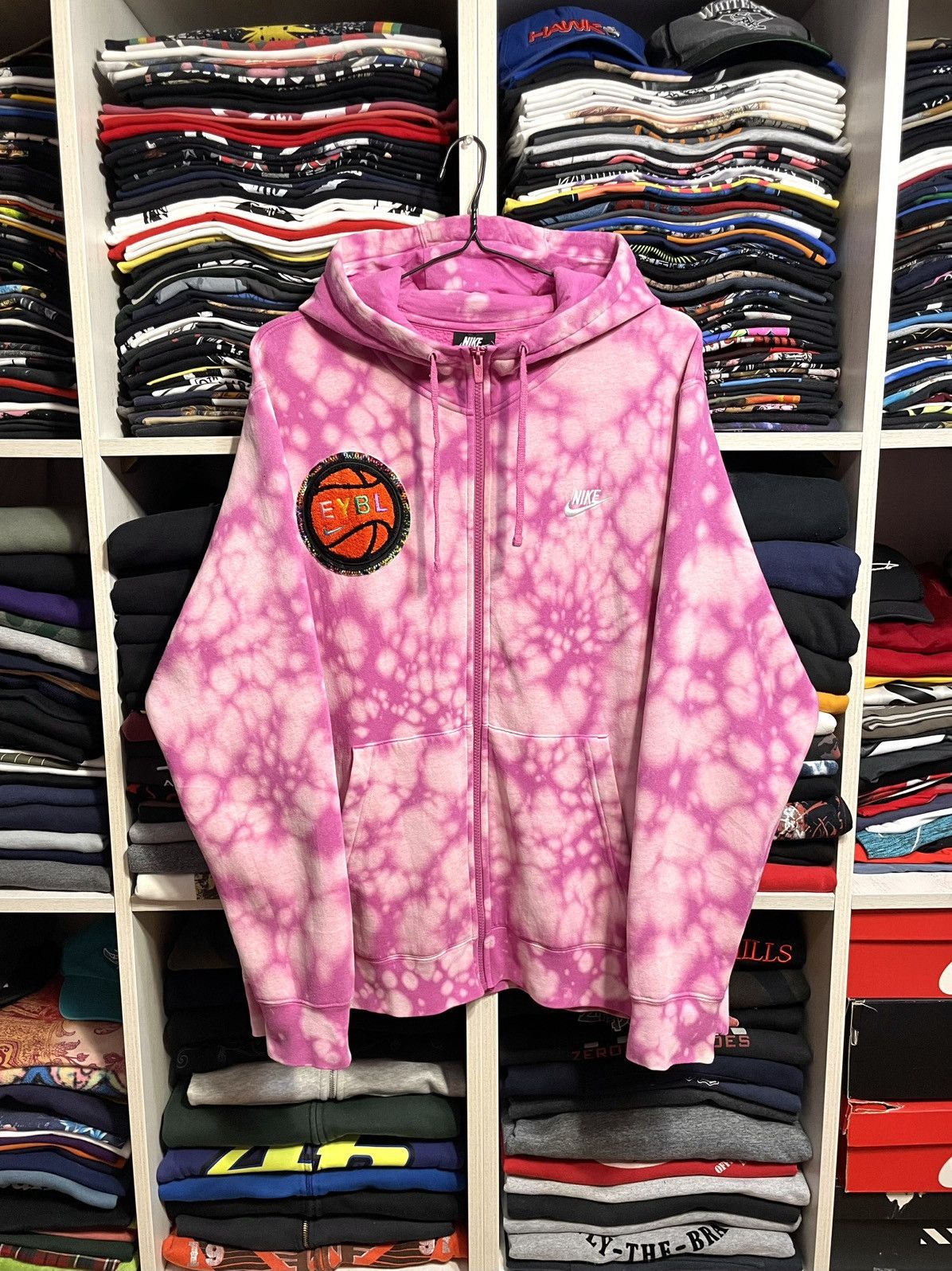 Nike Nike EYBL Tie Dye Basketball NBA Zip Hoodie Size XL Pink Size US XL / EU 56 / 4 - 7 Thumbnail