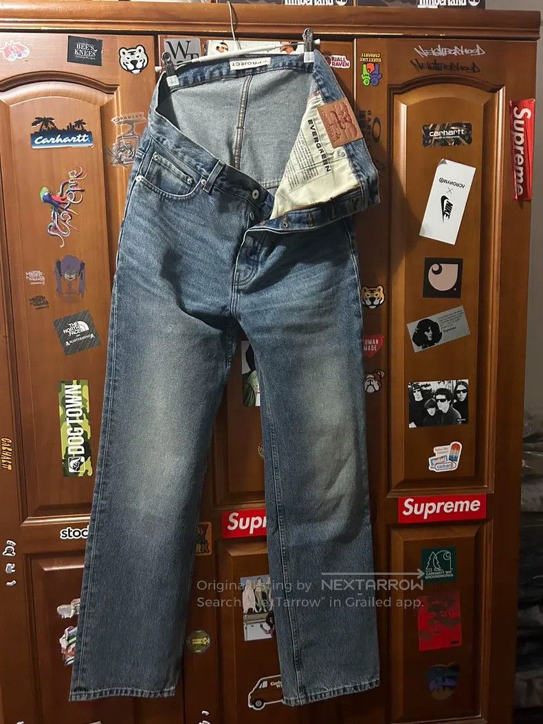 Y/Project Y/PROJECT Size 32 Straight asymmetric applique jeans in aut Size US 32 / EU 48 - 1 Thumbnail