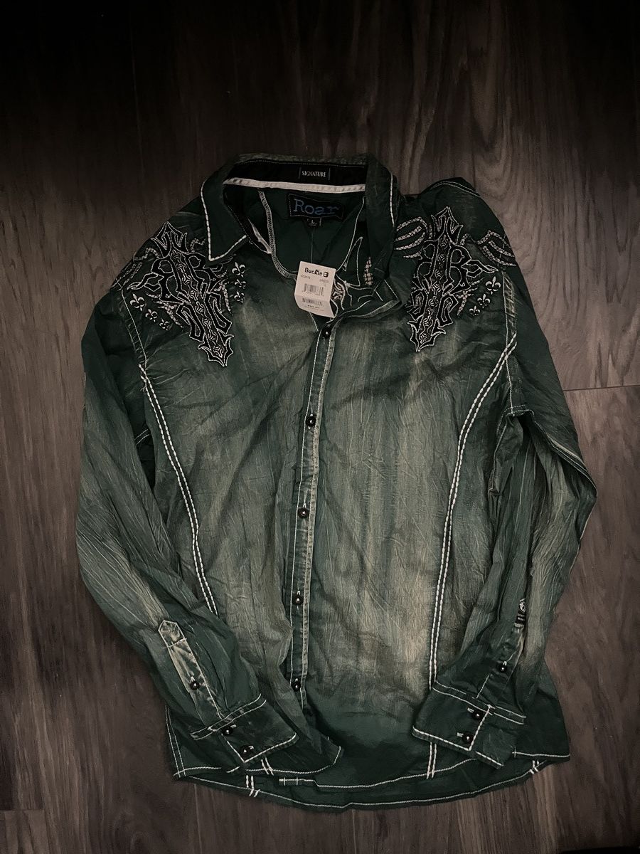 Roar Vintage Y2K Embroidered Button-Up Size US L / EU 52-54 / 3 - 2 Thumbnail