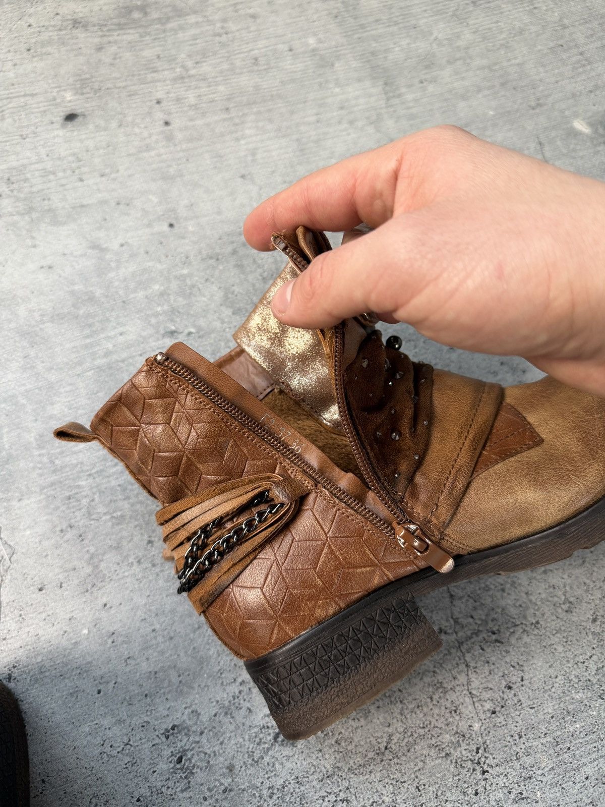 A.S.98 Vintage Italian AS 98 Rick Owens Style Leather Biker Boots Size US 5 / EU 37 - 8 Thumbnail