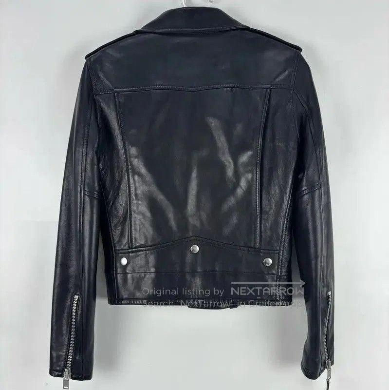 Yves Saint Laurent YSL Women's Black Leather Moto Jacket . Size XS / US 0-2 / IT 36-38 - 2 Thumbnail