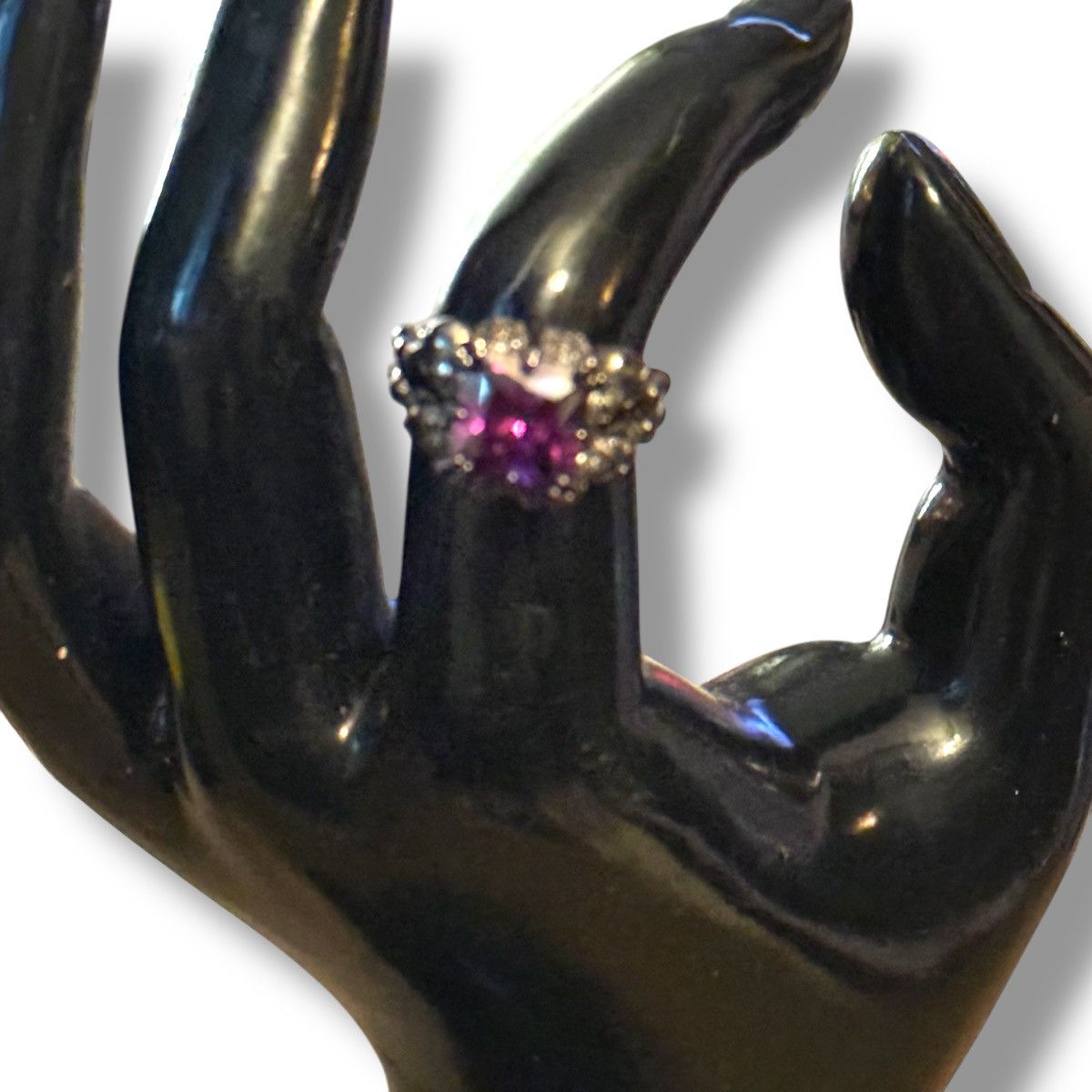 Other Gothic dark silver tone purple princess cut skull ring Size ONE SIZE - 7 Thumbnail