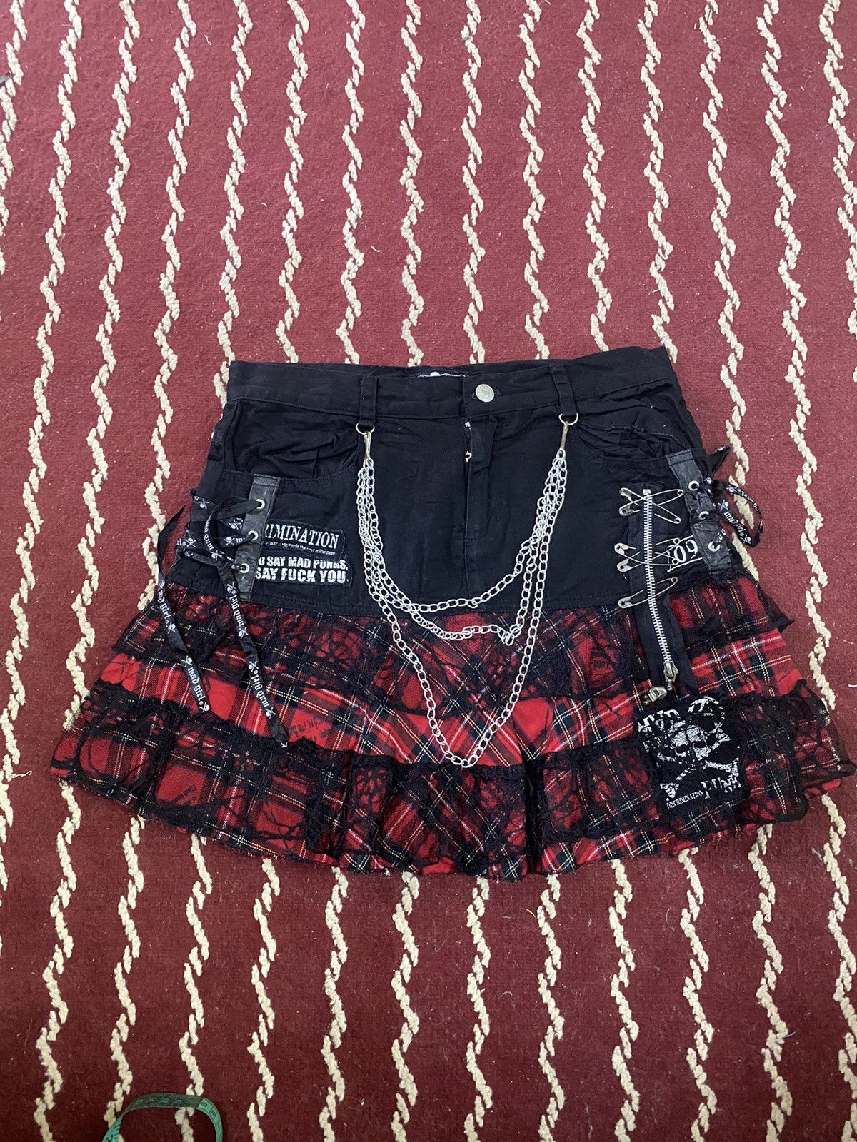 Designer × If Six Was Nine × Seditionaries MAD PUNK FUCK YOU BONDAGE SKIRT Size 30" / US 8 / IT 44 - 1 Thumbnail