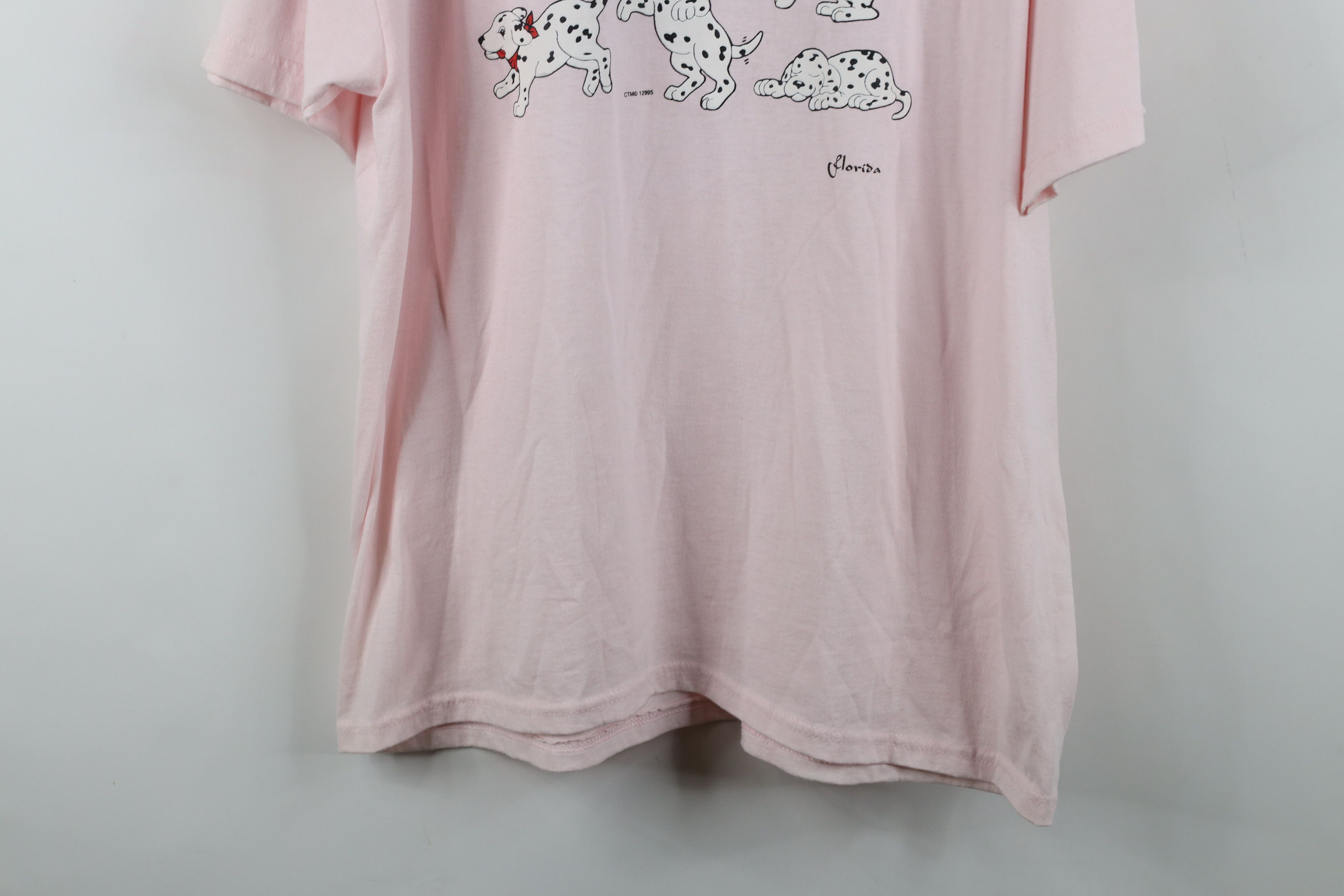 Vintage Vintage 90s Streetwear Dalmatian Dog Puppy T-Shirt Pink Size XL / US 12-14 / IT 48-50 - 3 Thumbnail
