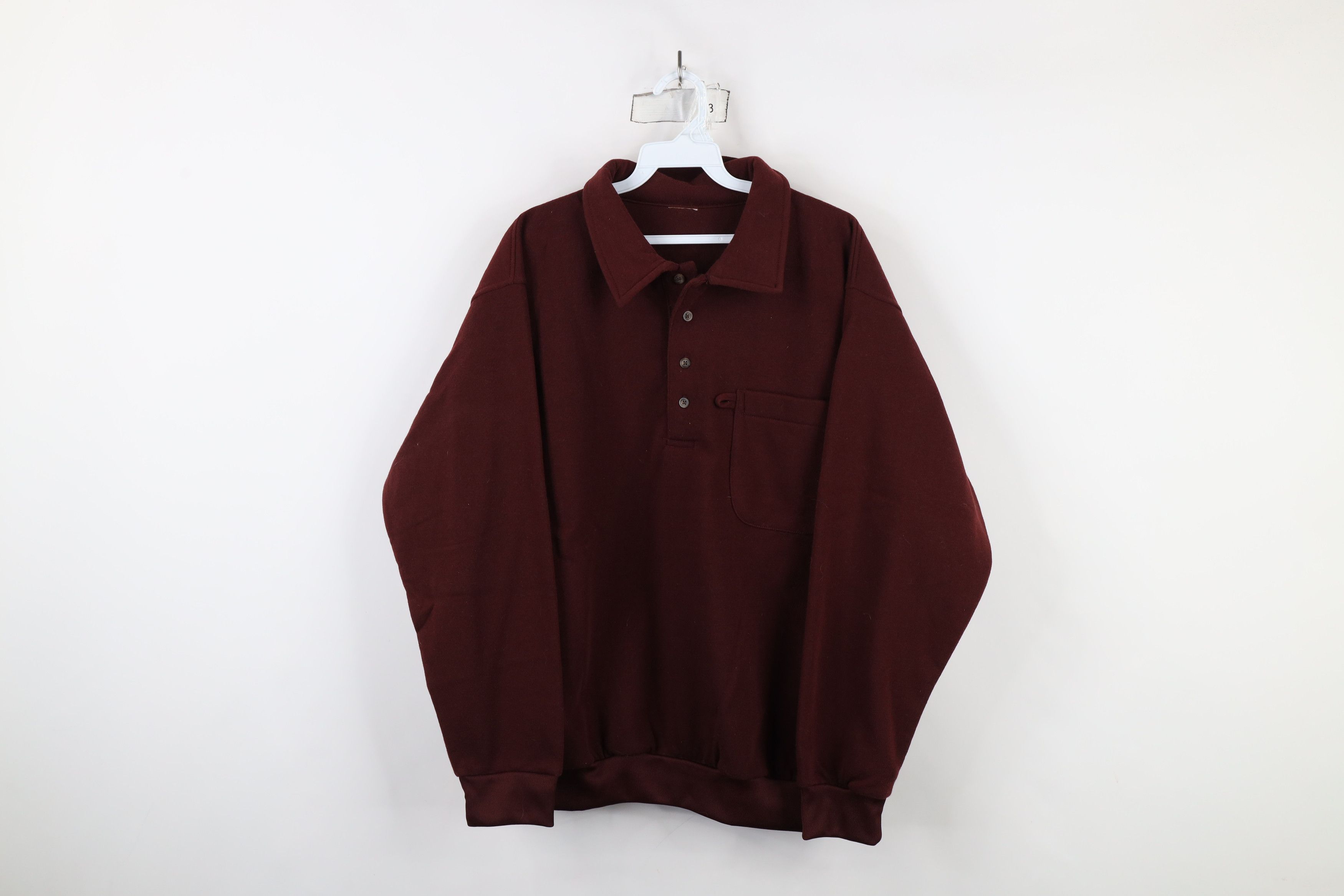 Vintage Vintage 90s Streetwear Blank Collared Pullover Sweatshirt Size US M / EU 48-50 / 2 - 1 Thumbnail