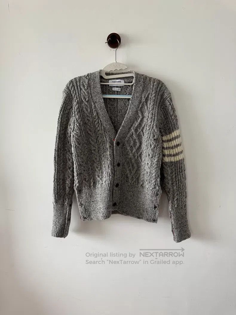 Thom Browne Thom Browne Grey Wool Cardigan Size US S / EU 44-46 / 1 - 1 Thumbnail