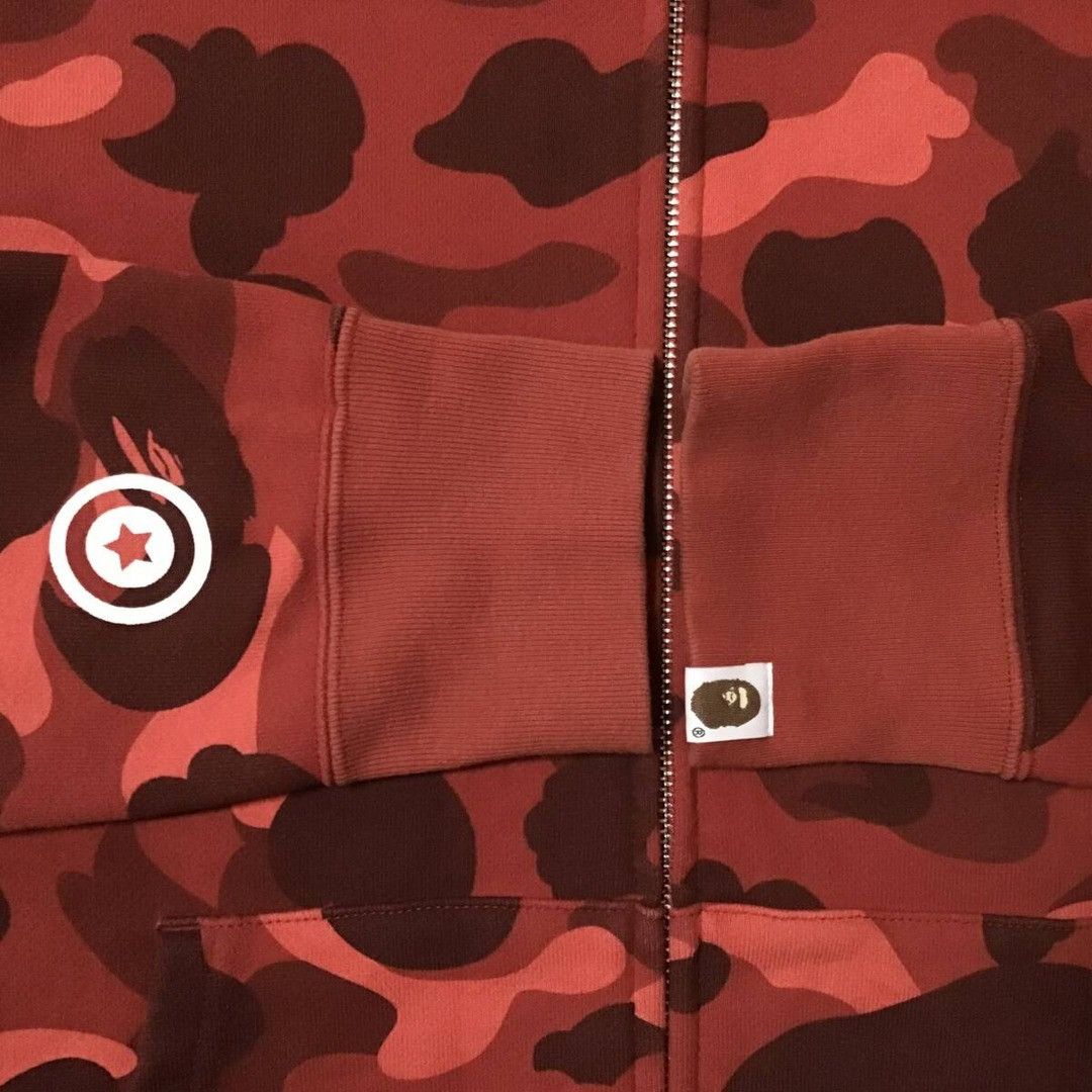 Bape BAPE WGM Shark Full Zip Hoodie Red Camo a bathing ape Size US M / EU 48-50 / 2 - 7 Thumbnail