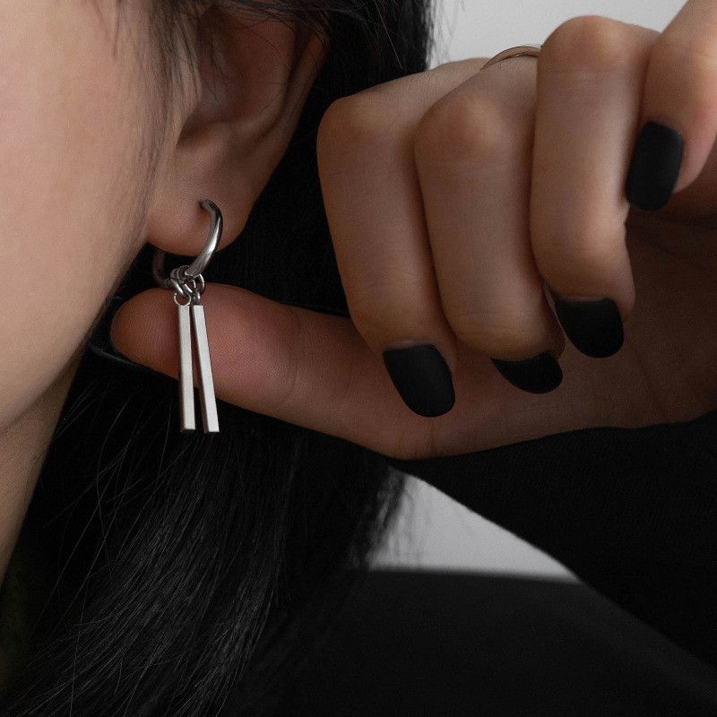 Jewelry × Sterling Silver New Design Earrings One Pairs Chrome Jewelry Size ONE SIZE - 5 Thumbnail
