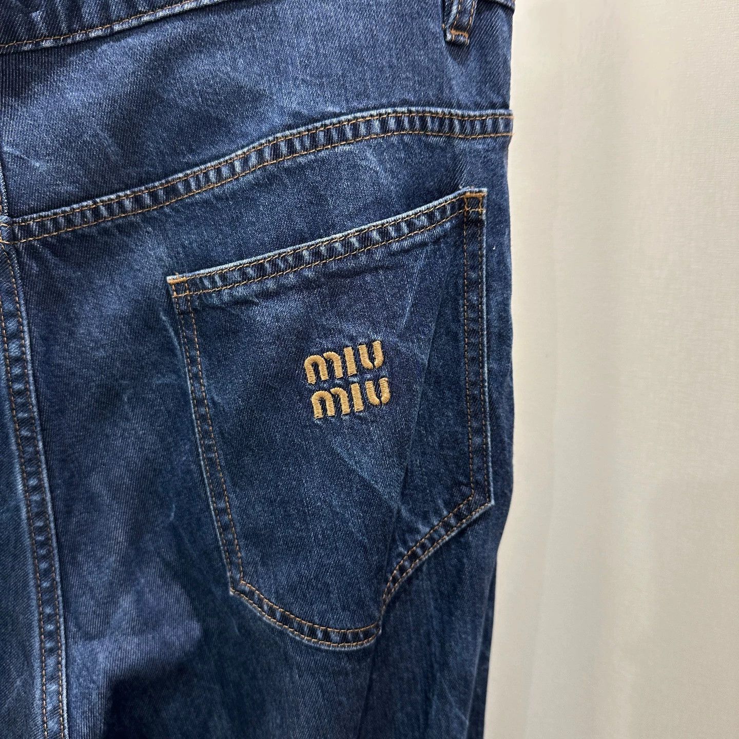 Miu Miu MIU MIU may451 logo embroidery denim pants 40 Size 27" / US 4 / IT 40 - 6 Thumbnail