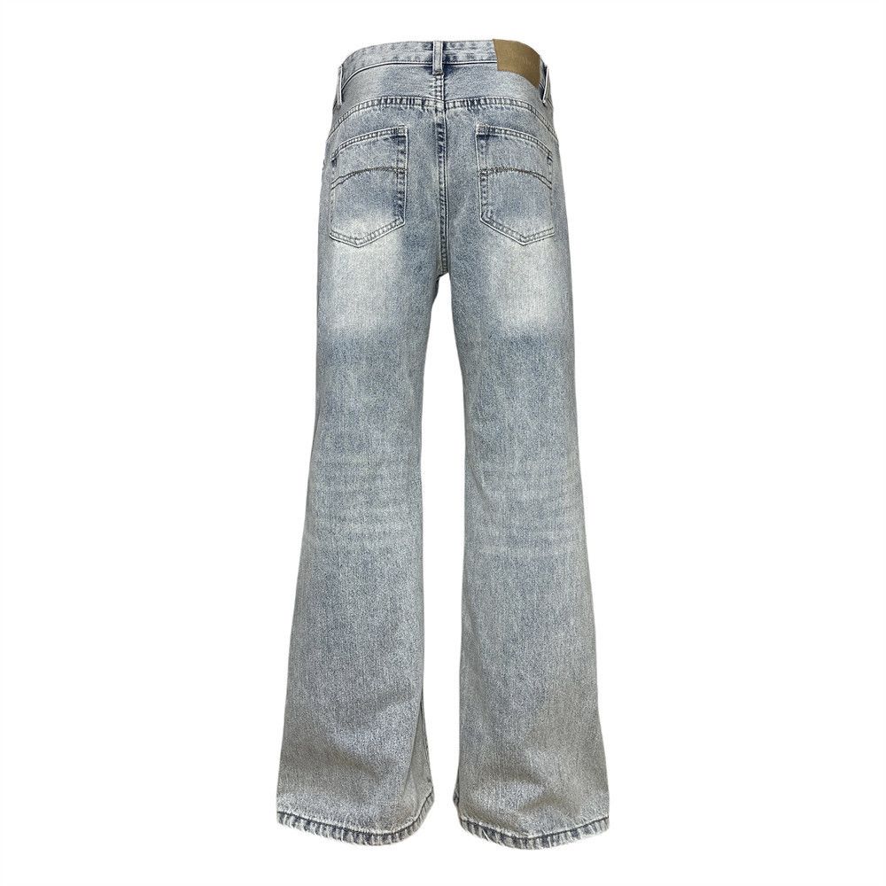 Jean Vintage men's cleanfit distressed washed loose flared jeans Size US 32 / EU 48 - 2 Thumbnail