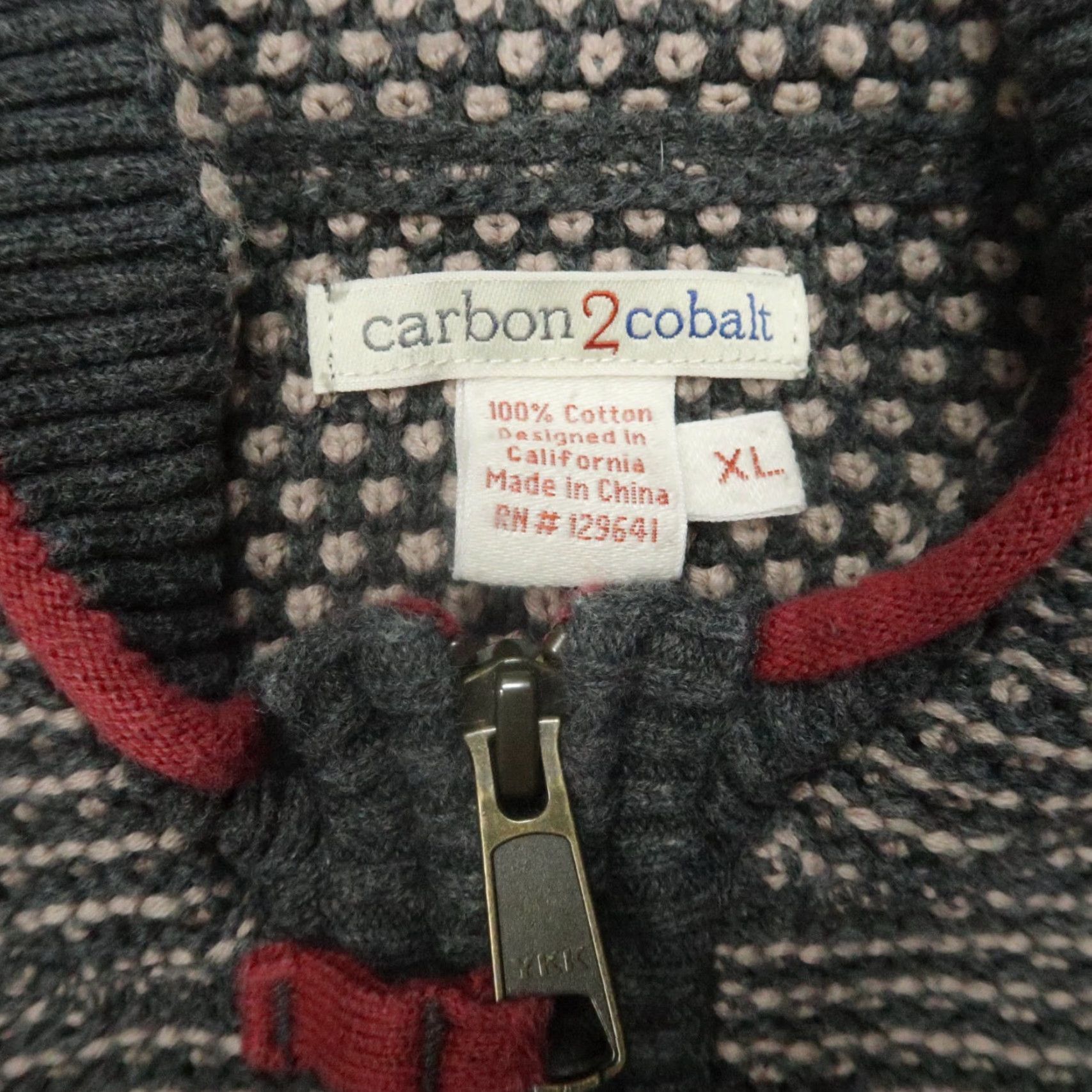 Carbon2Cobalt Carbon 2 Cobalt Sweater Mens XL Gray Bark Oslo 1/4 Zip Hooded Knit Size US XL / EU 56 / 4 - 3 Thumbnail