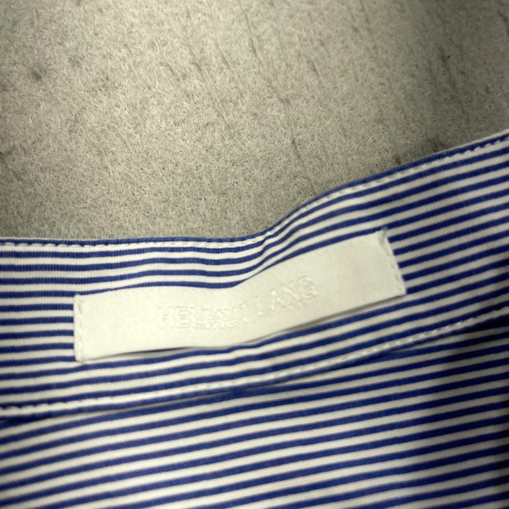 Helmut Lang VINTAGE Helmut Lang Blouse Womens Medium Blue Stripe Cotton Cropped Sleeveless Vest Size M / US 6-8 / IT 42-44 - 4 Thumbnail