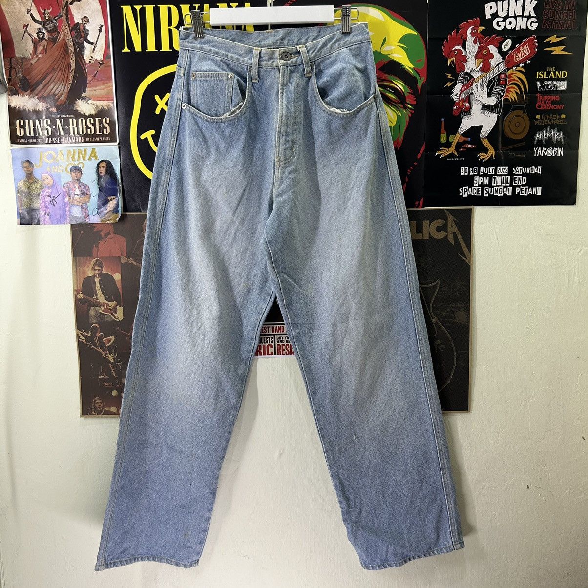 Vintage Vintage Japanese Denim Washed Blue Baggy Jeans Size US 28 / EU 44 - 1 Thumbnail