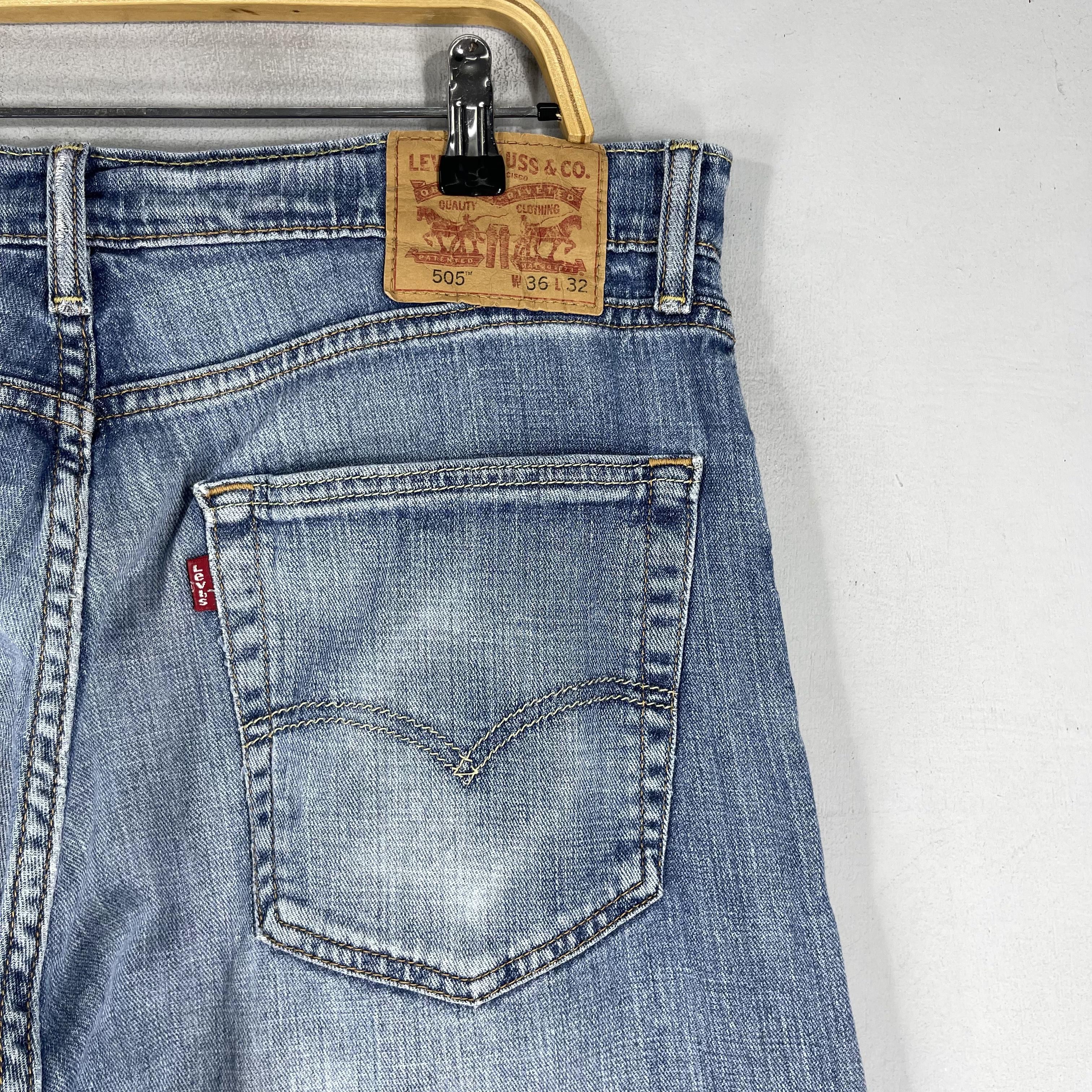 Levi's × Vintage Size 36 Vintage Levis 505 Distressed Medium Wash Jeans Size US 36 / EU 52 - 11 Thumbnail