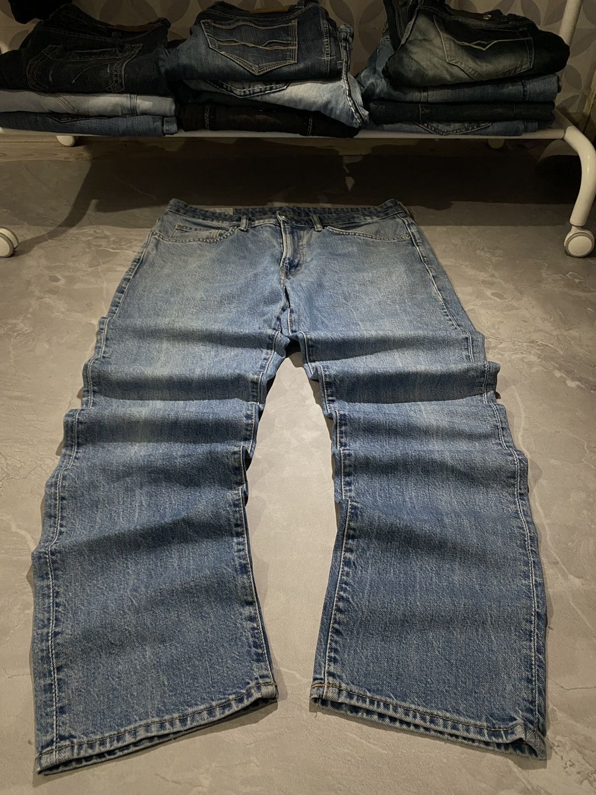 Vintage Crazy Washed Lightblue Rare Avan Destroyed Wide Leg / Y2K Size US 33 - 1 Thumbnail