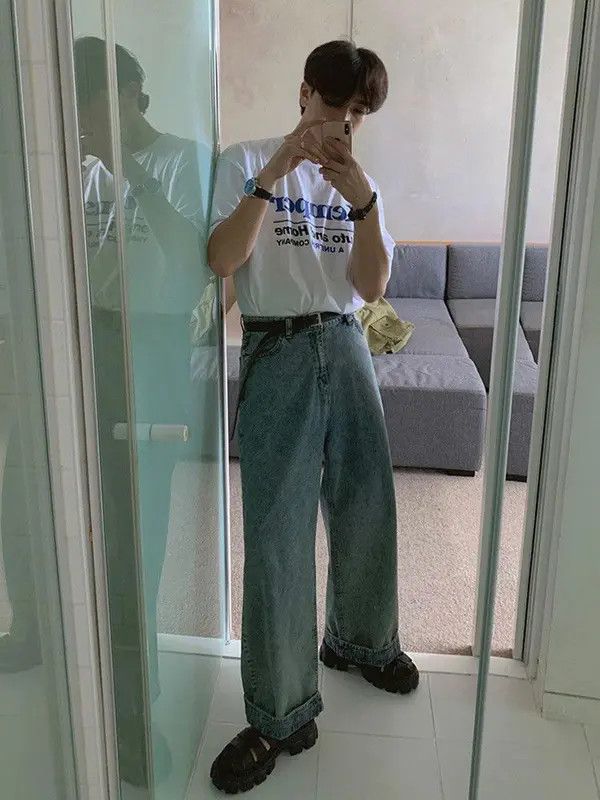 Other Blue Baggy Denim Jeans, Wide Leg Loose Jeans Size US 32 / EU 48 - 5 Thumbnail