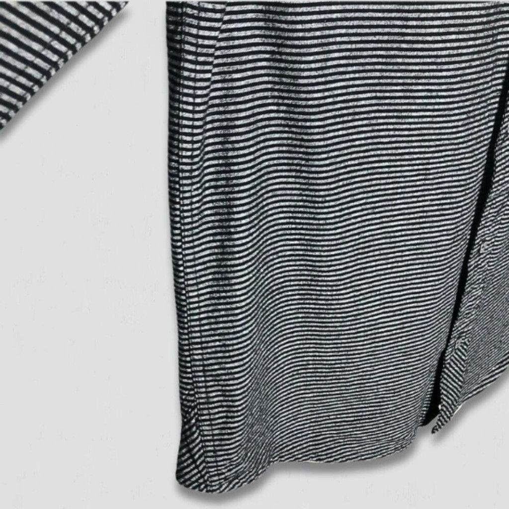 Split Split Long Sleeves Shirts Cotton Pinstriped Black/Gray L Size US L / EU 52-54 / 3 - 4 Thumbnail